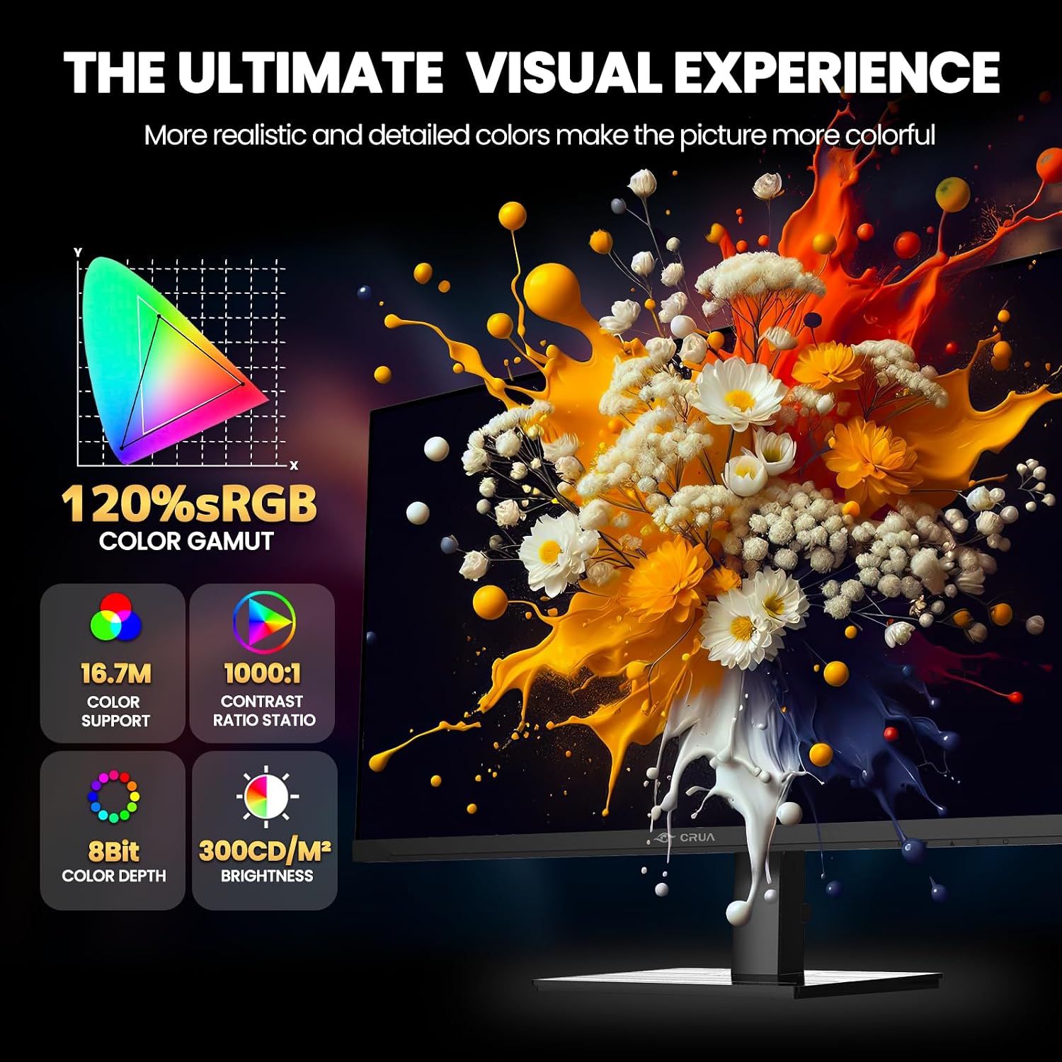 Detalle 2 de CRUA 27'' Gaming Monitor: 360Hz, 1440p IPS, FreeSync, Built-in Speakers