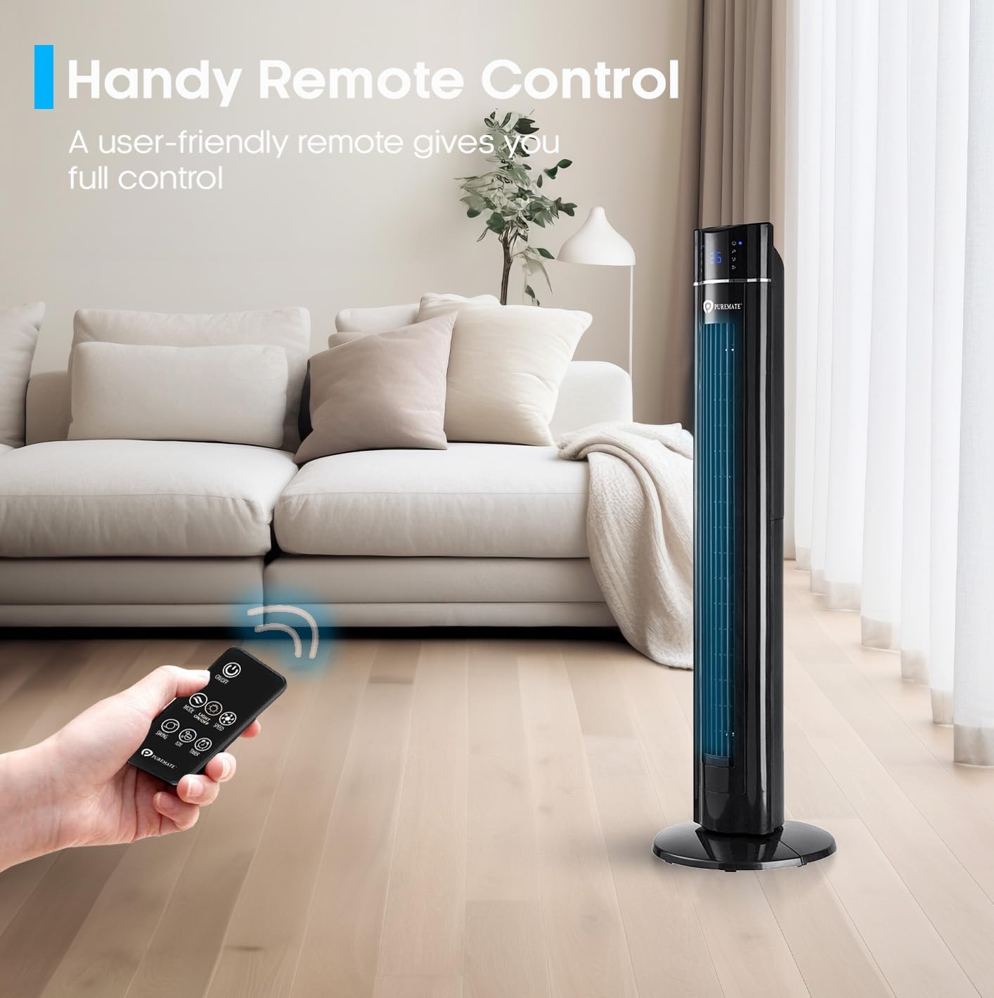 Thumbnail 5 de PureMate 43-inch Tower Fan with Air Purifier 8hr ⏳🌀