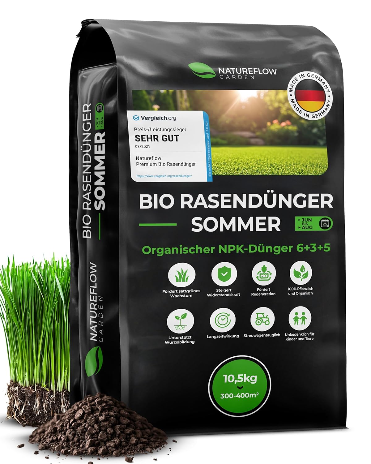 Bio Rasendünger Sommer 10,5 kg für 400 m²