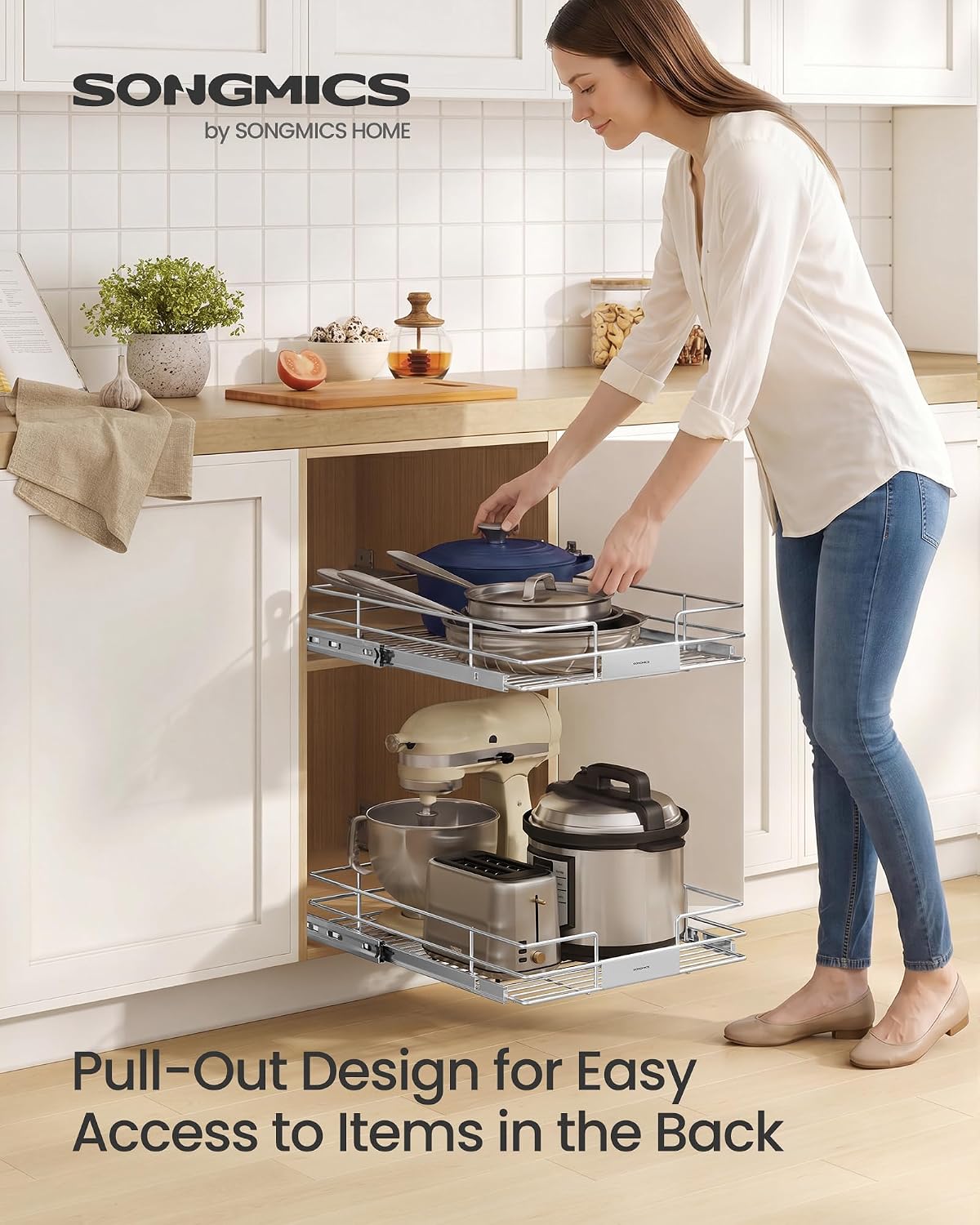 Detalle de SONGMICS Pull-Out Cabinet Organizer UKCS317