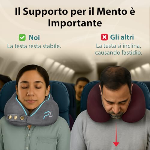 Detalle de FLOWZOOM Comfy, cuscino da viaggio in memory foam con supporto 360°