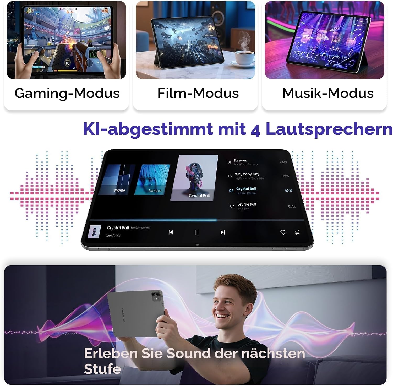 Detalle 1 de TECLAST Android-Tablet 12,7 Zoll (Helio G99) mit Dual-SIM LTE, 20 GB RAM/256 GB ROM und S-Pen „T-Pen“
