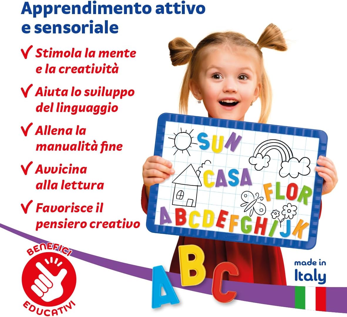 Thumbnail 6 de Quercetti Refill 48 Lettere Magnetiche per Bambini – 48 lettere colorate in plastica atossica, Made in Italy