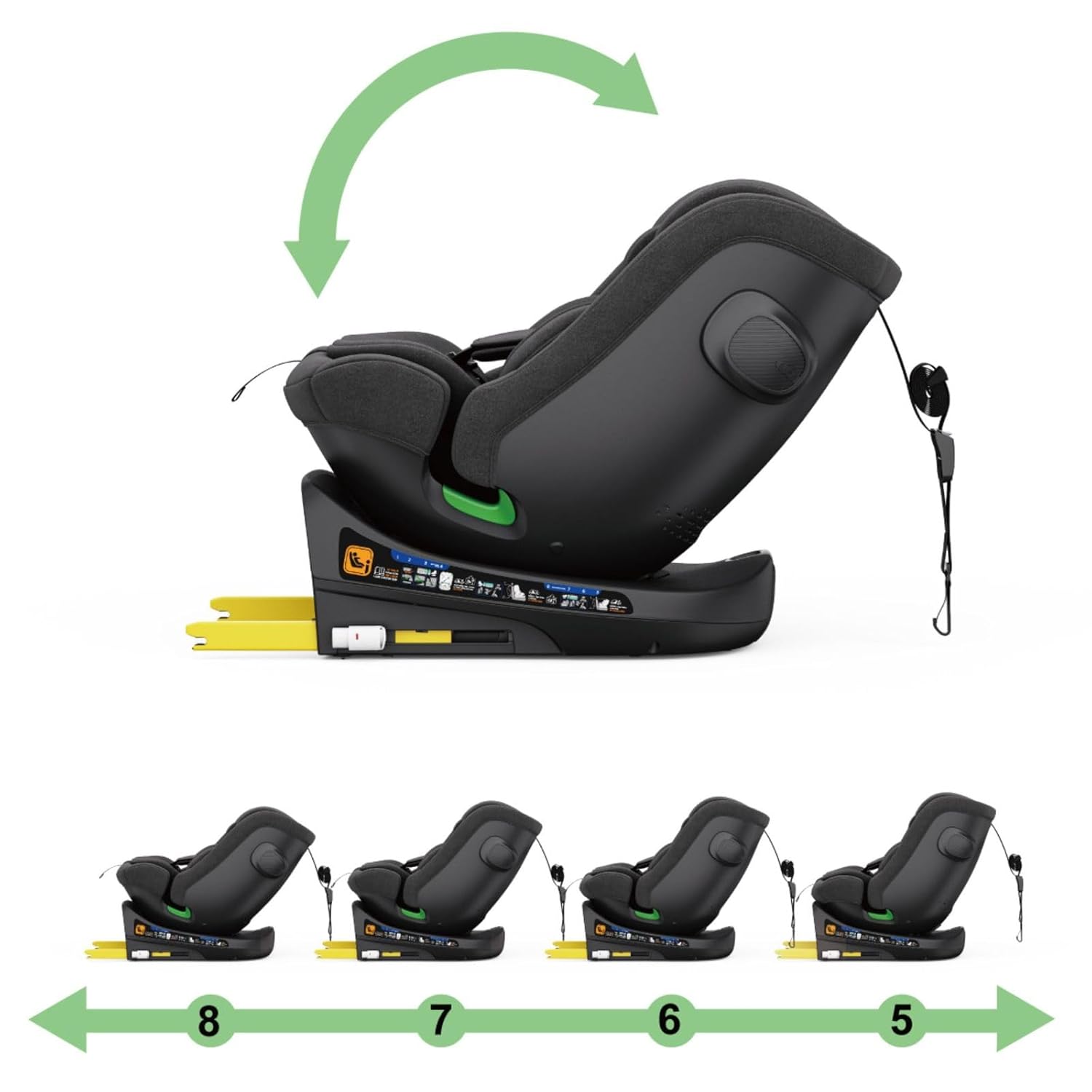 Thumbnail 6 de Xomax C013 Kindersitz – 360° Drehung, Isofix, ECE R129, 0–36 kg, verstellbar & atmungsaktiver Bezug