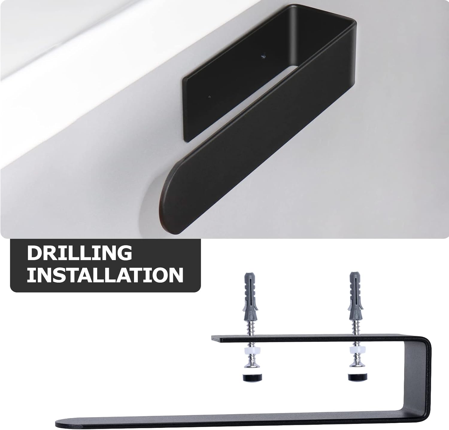 Detalle de BillyBath Toallero Negro 20 cm adhesivo