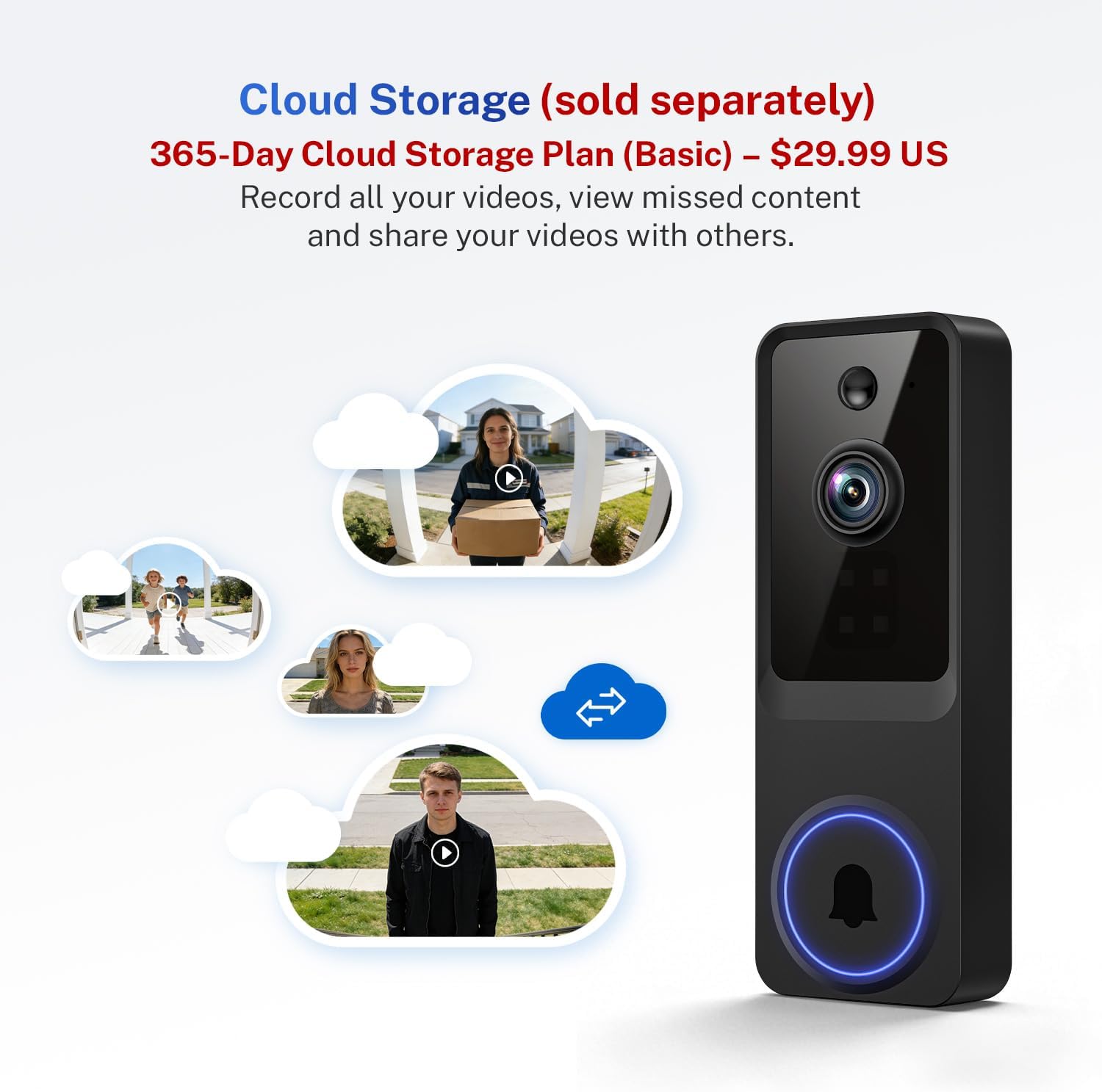 Thumbnail 3 de BoilNano 1080P Wireless Video Doorbell Camera with Chime Kit (Cloud Storage, Live View, 2-Way Talk)