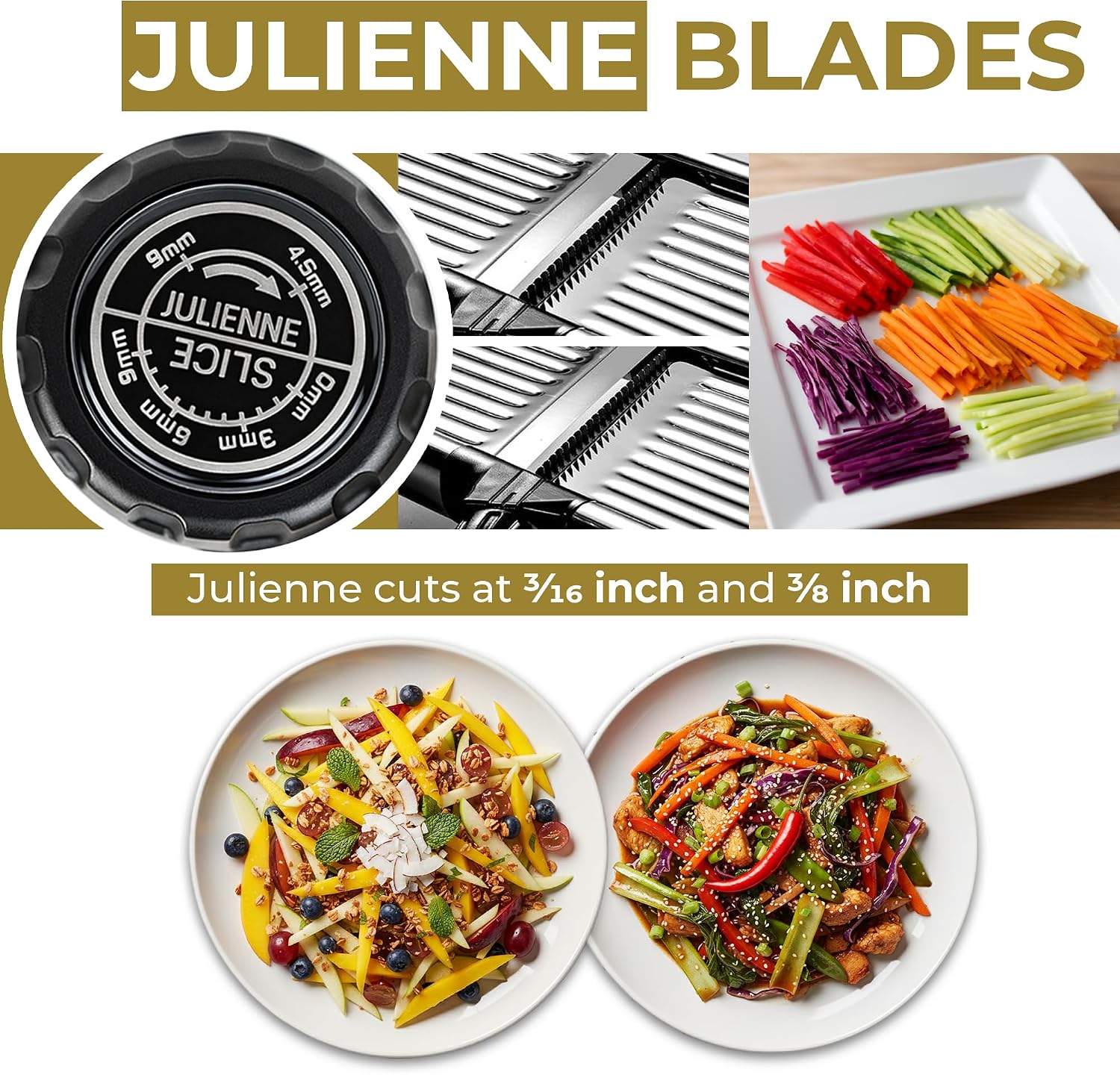 Thumbnail 2 de Gramercy Adjustable Mandoline Food Slicer (Stainless Steel) with Cut-Resistant Gloves