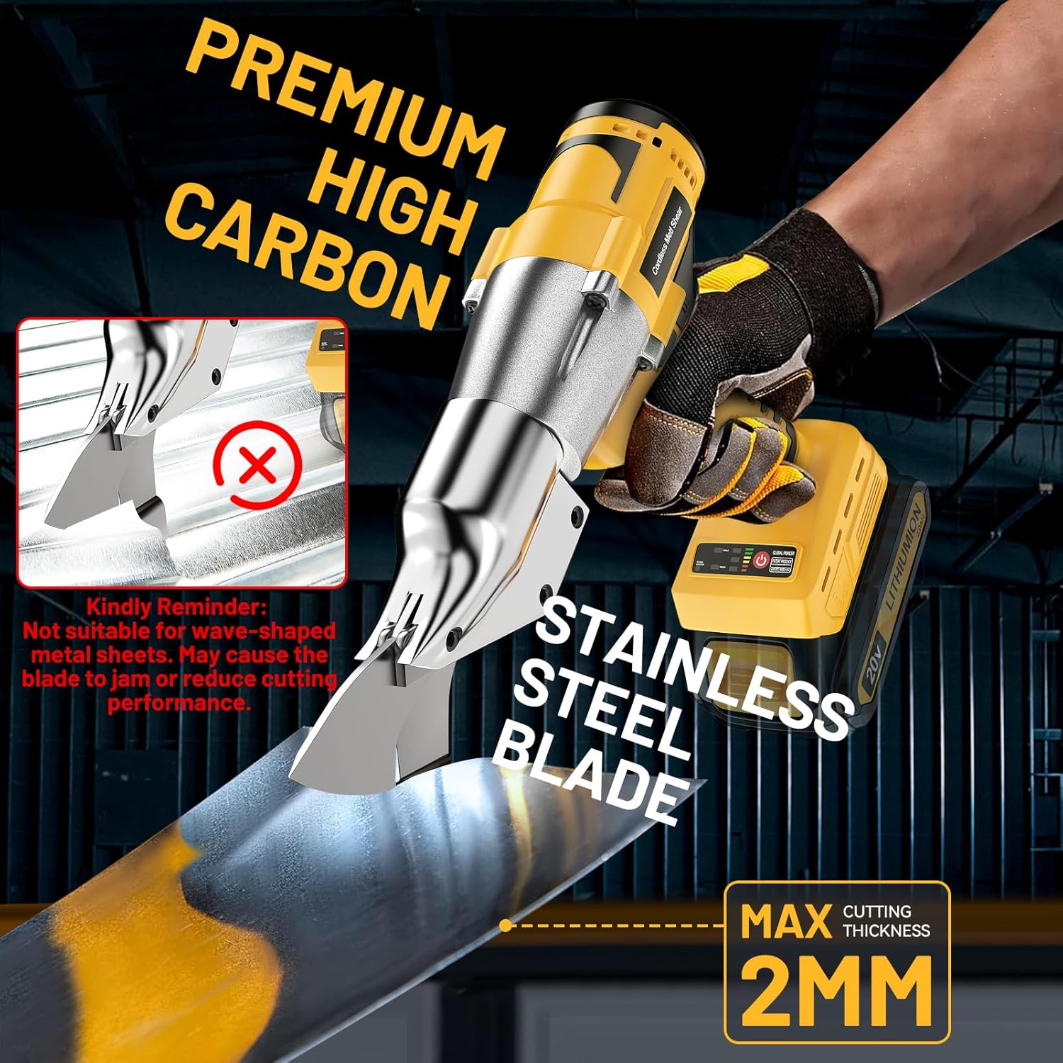 Detalle 2 de Cordless Sheet Metal Shears with 360° Pivoting Head