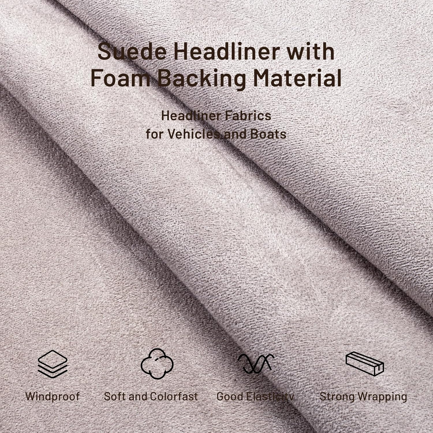 Thumbnail 3 de Babnecl Suede Headliner 38" × 60" Light Grey 📐