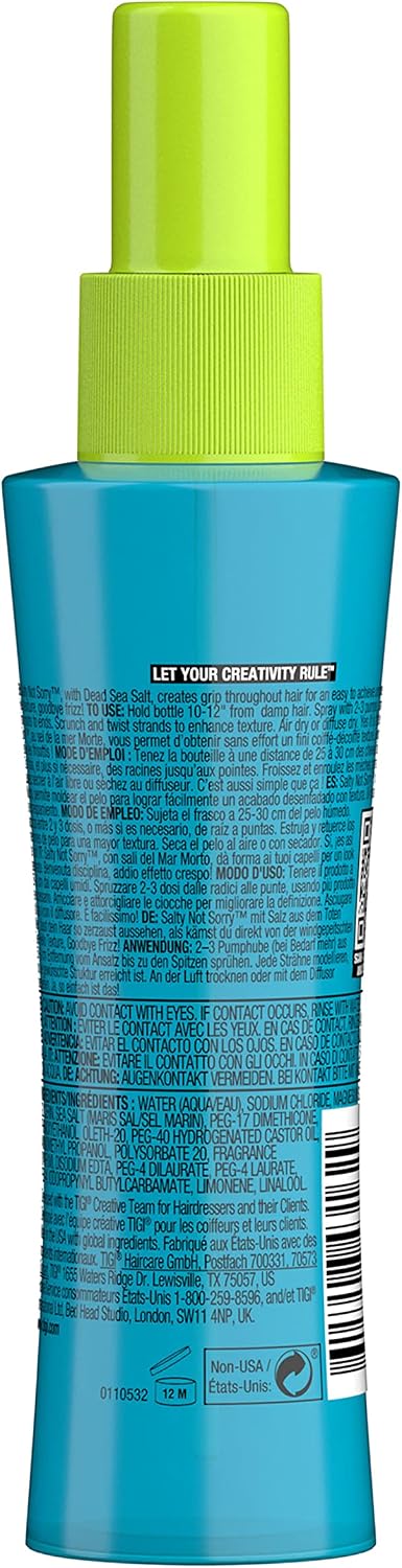 Detalle de Bed Head by TIGI Salty Not Sorry Hair Texturising Salt Spray – spray salin pour un effet plage naturel