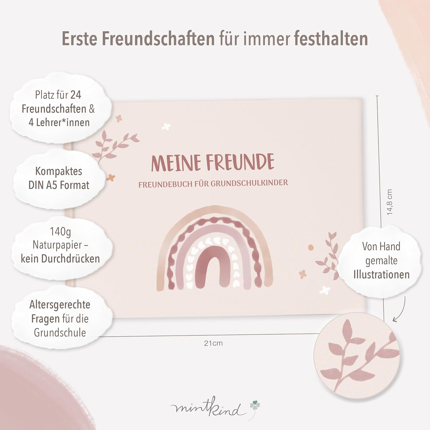Detalle 2 de mintkind Meine Schulfreunde Schulfreundebuch