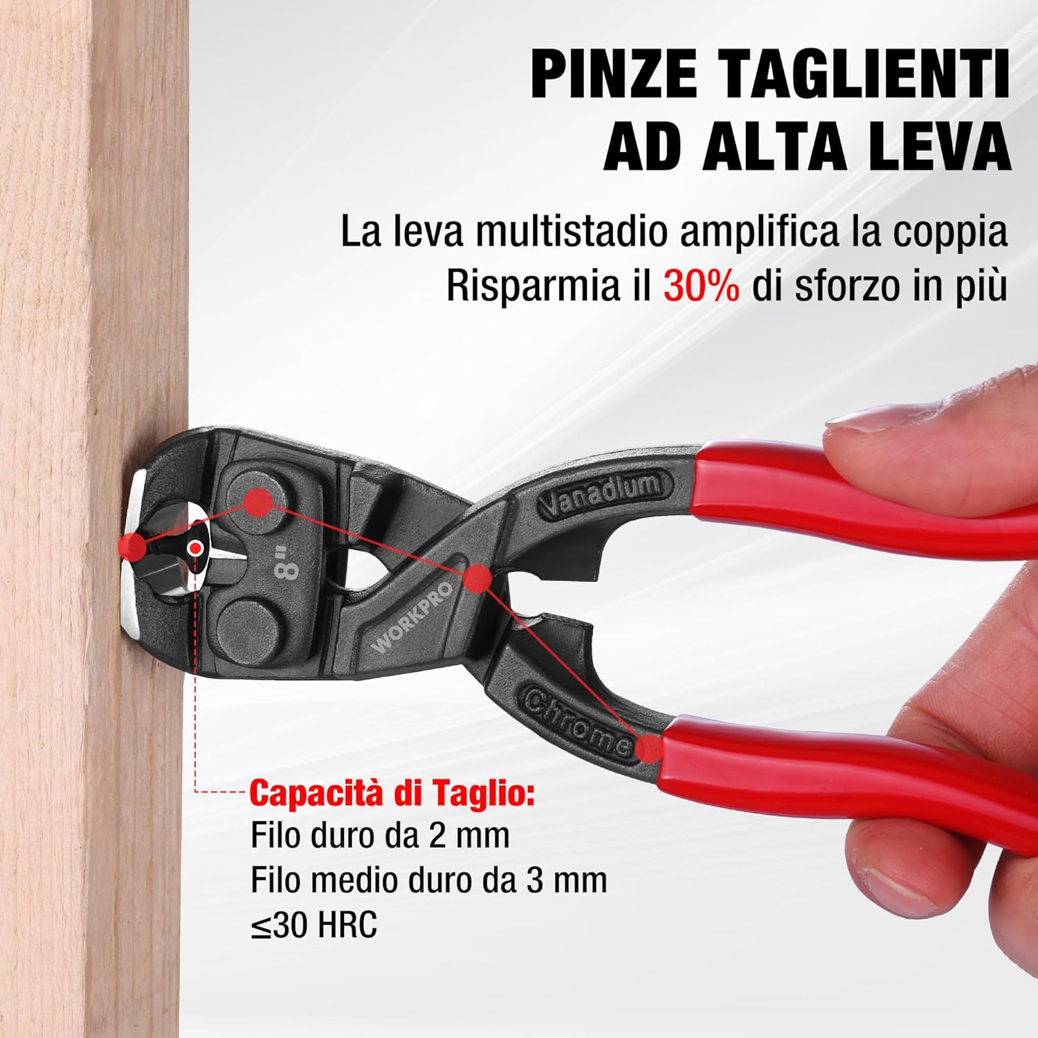 Thumbnail 3 de WORKPRO Pinze a Taglio Frontale: taglio, presa e tiraggio con leva multipla