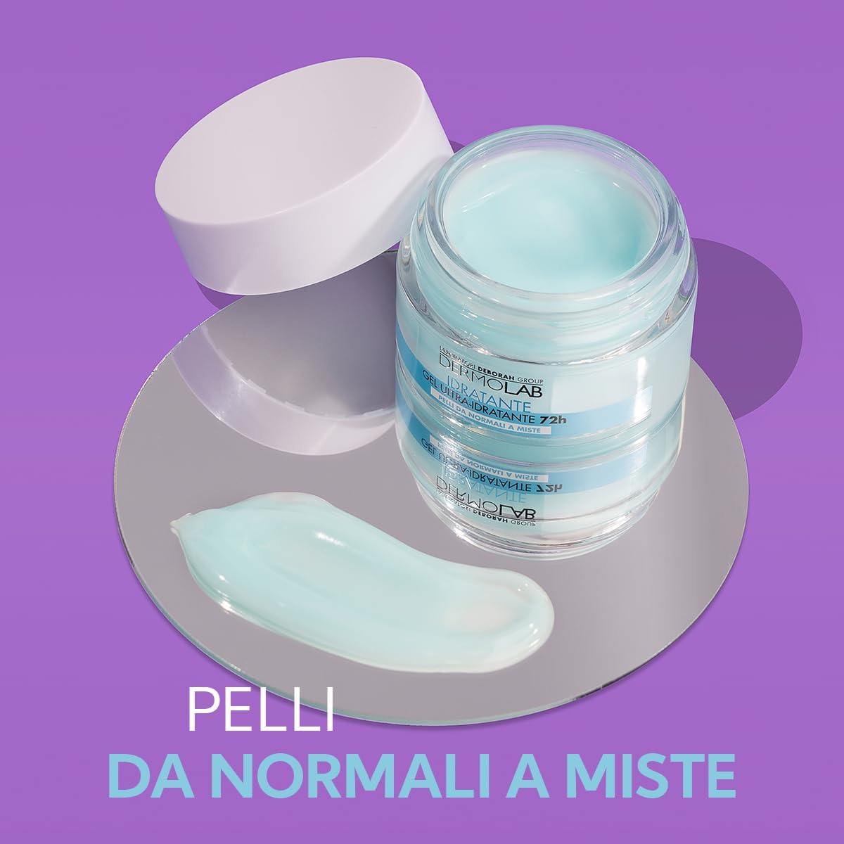 Thumbnail 4 de Dermolab Crema Viso Idratante Gel 72H con acido ialuronico per pelli normali e miste, effetto rimpolpante, 50 ml