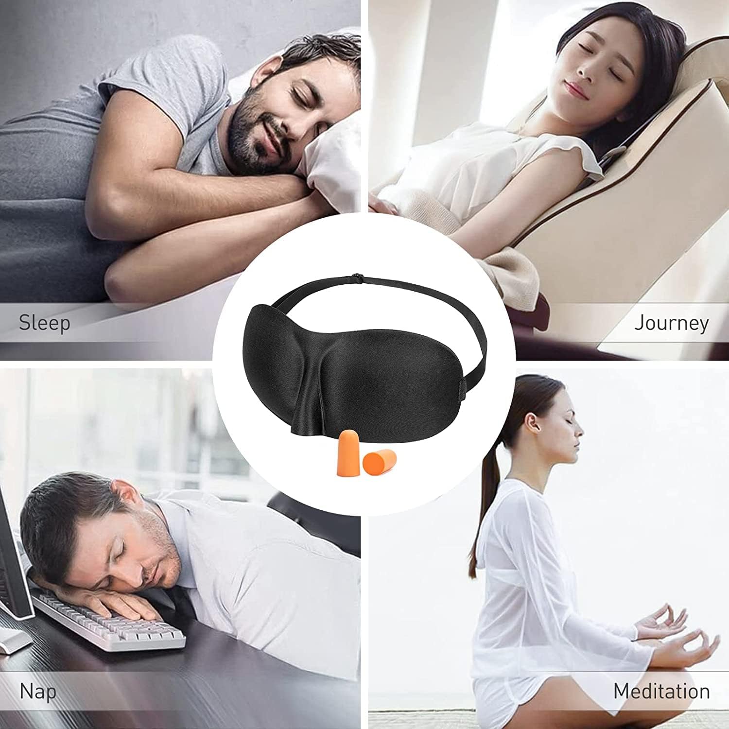 Detalle 1 de Viedouce Antifaz de Dormir 3D 😴, Ajustable y Cómodo