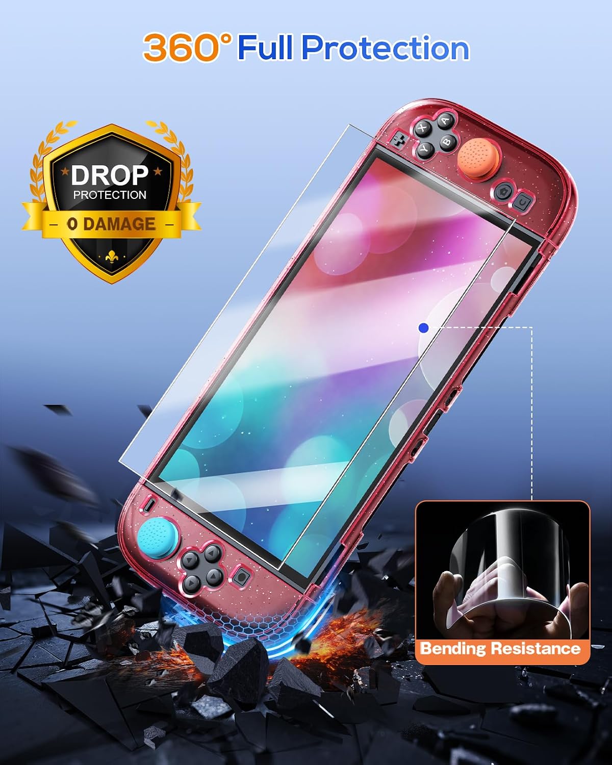 Thumbnail 4 de FYOUNG Switch 2 Crystal Clear case with screen protector