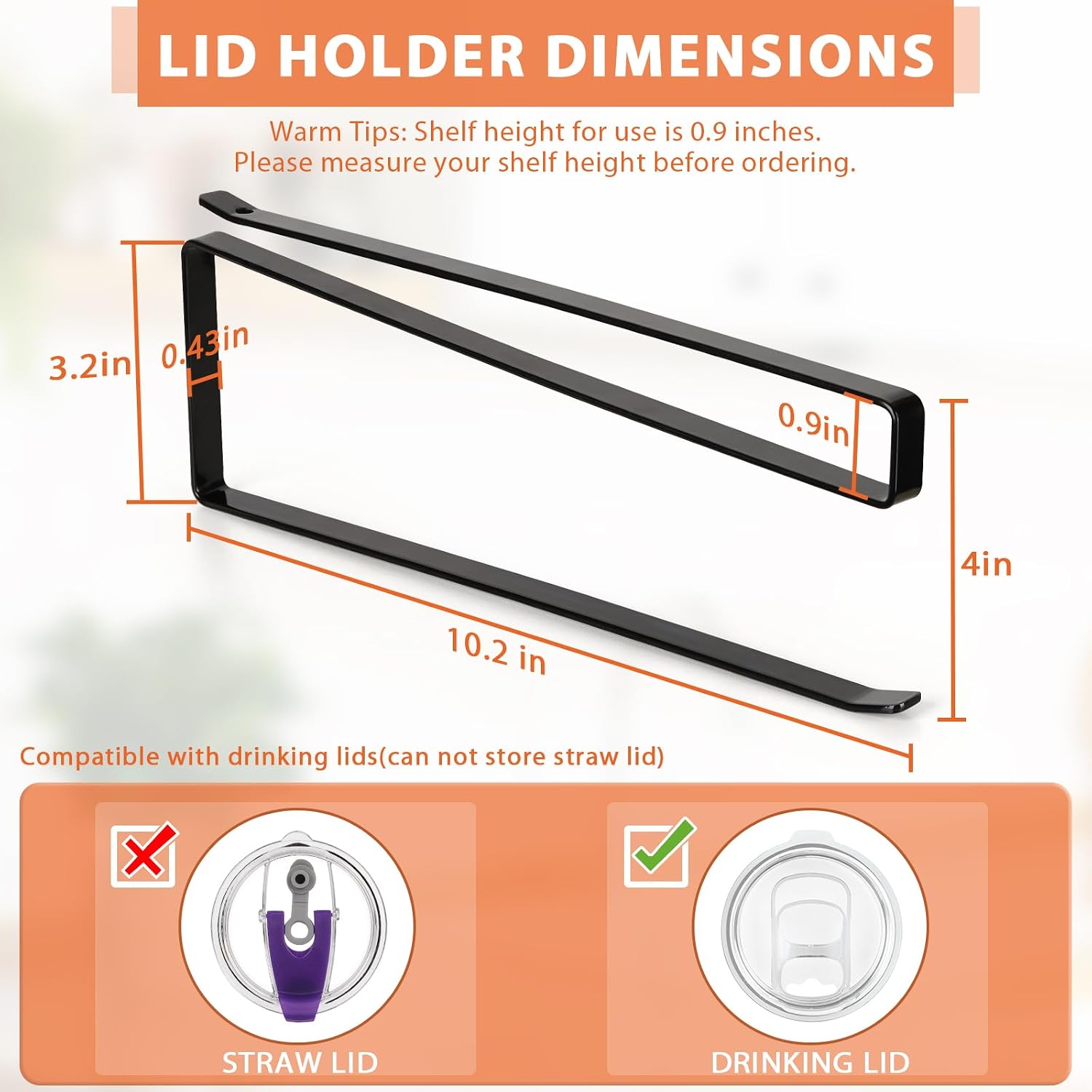 Detalle de Tumbler Lid Organizer 20-lid horizontal hook