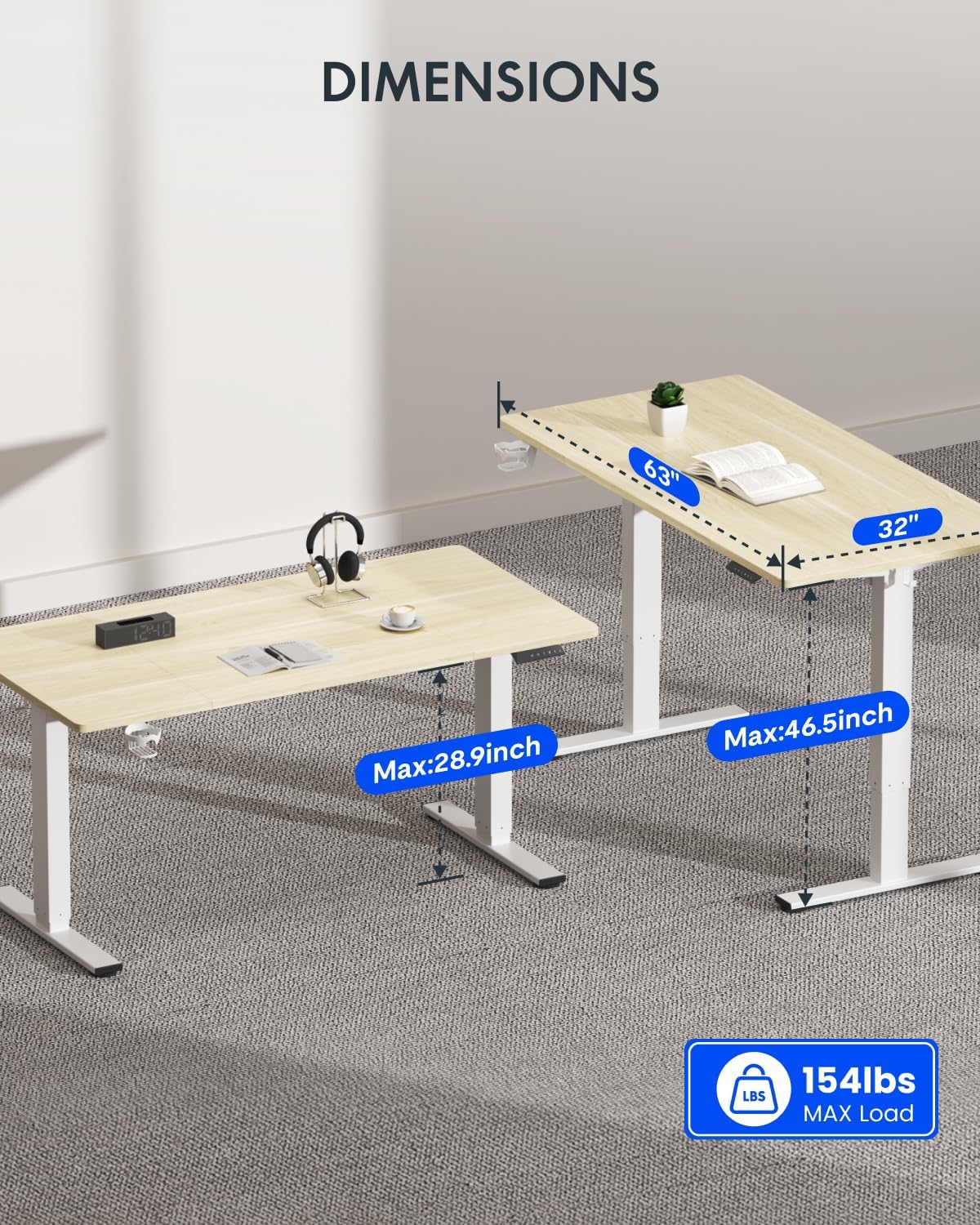 Detalle de FLEXISPOT Standing Desk, 63" x 32