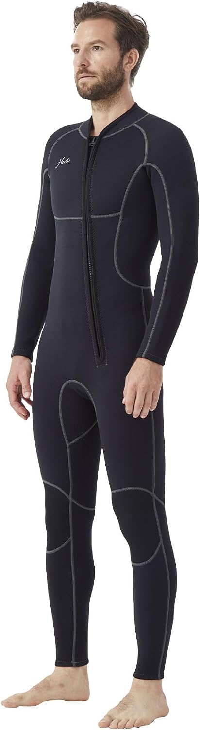 Detalle de Hevto ML2F Men's Full Wetsuit, 3/2mm Neoprene, Front Zipper
