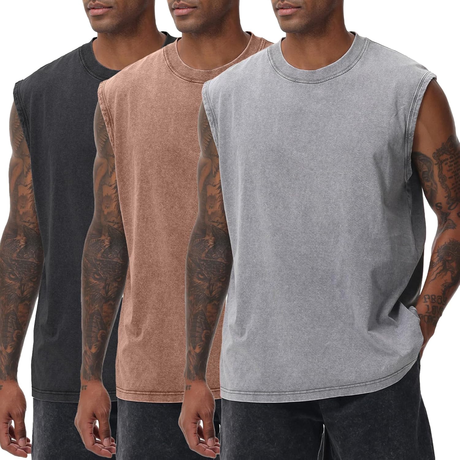 Detalle de SnowElve Men's Workout Tank Top – Sleeveless Muscle Tee