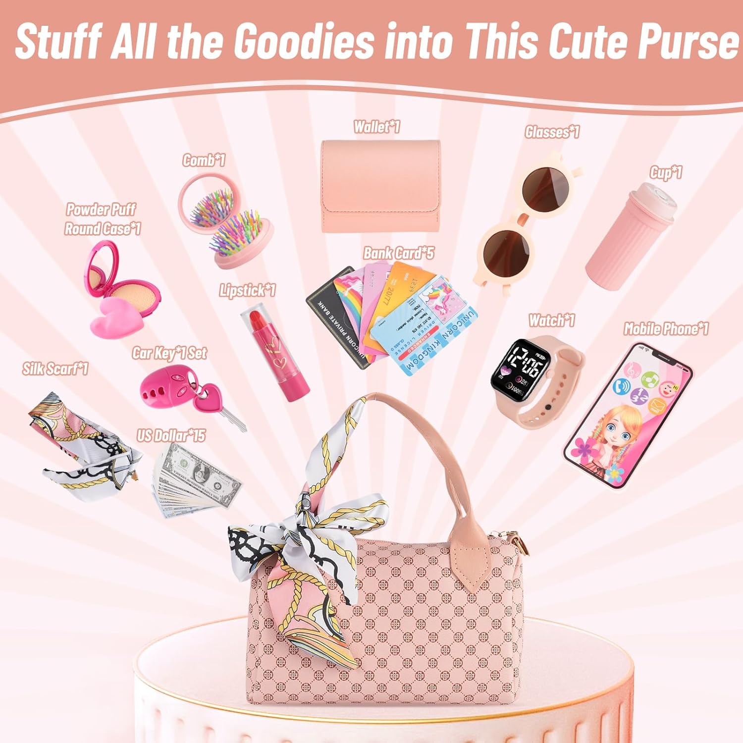 Thumbnail 2 de Play Handbag Set with Pretend Makeup by CMANLNYK – Cute Purse Toy for Girls