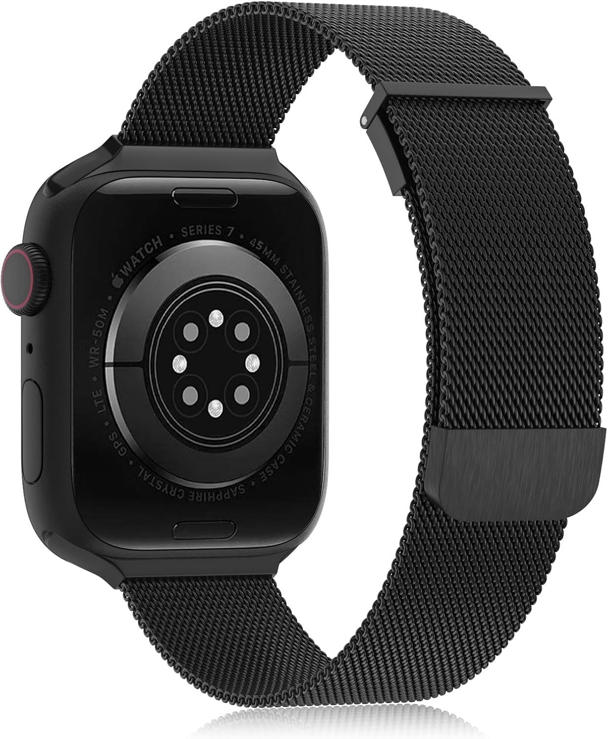 Thumbnail 1 de Tuocal metal upgraded mesh strap for Apple Watch (42mm/44mm/45mm/46mm) with dual magnetic clasp