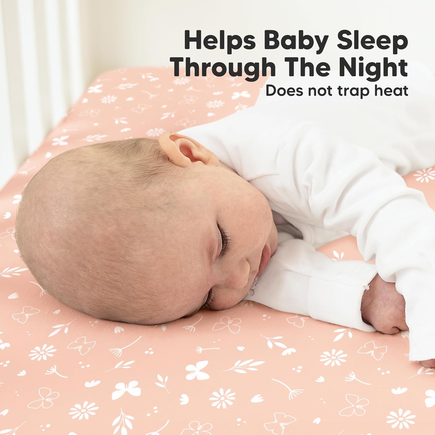 Detalle de KeaBabies 2-Pack Organic Crib Sheets for Boys and Girls — 52x28 Fitted Crib Mattress Sheets