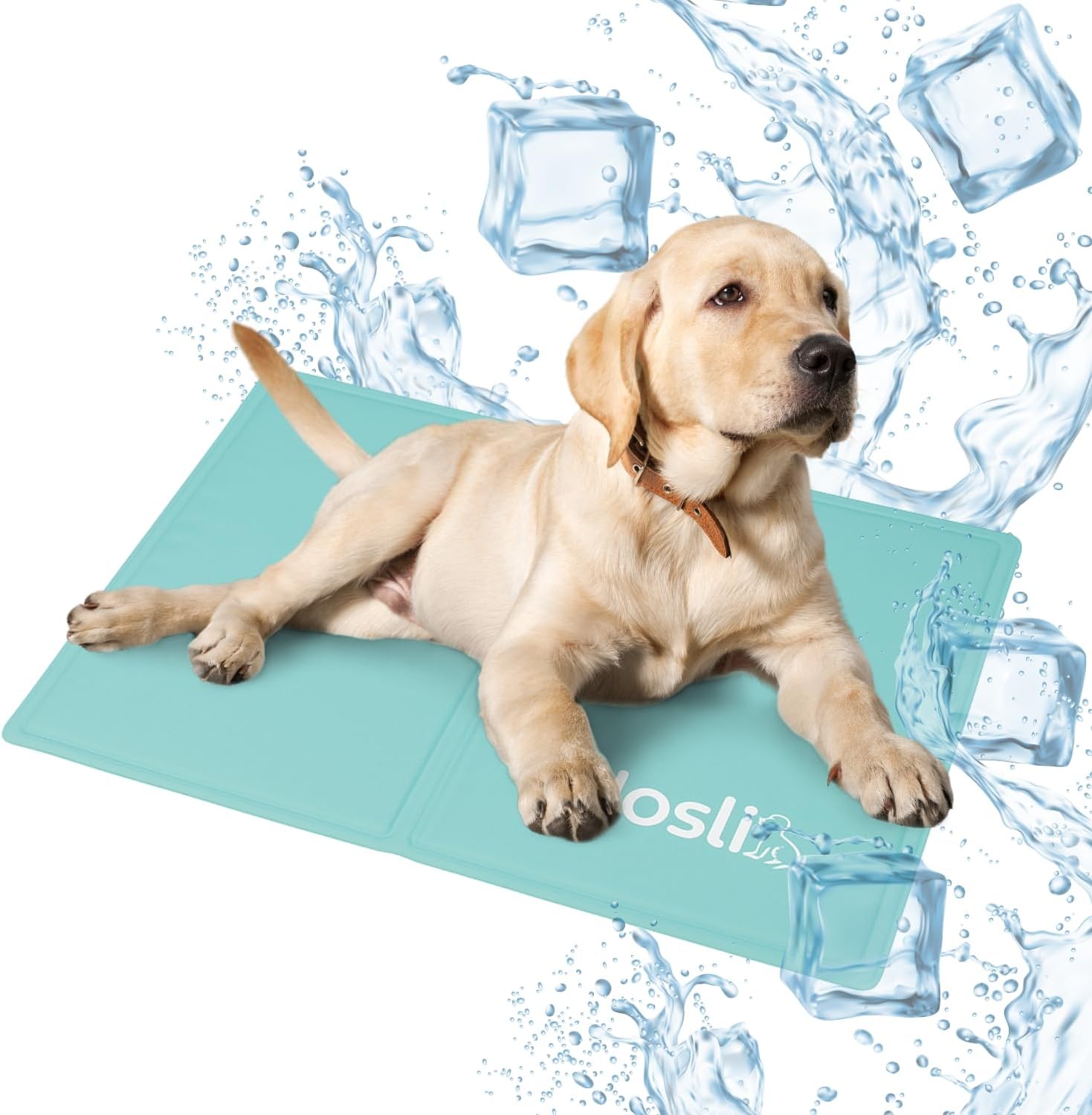 Nosli Kühlmatte für Hunde, Katzen & Menschen (50x90 cm) mit Gel – selbstkühlende Liegefläche