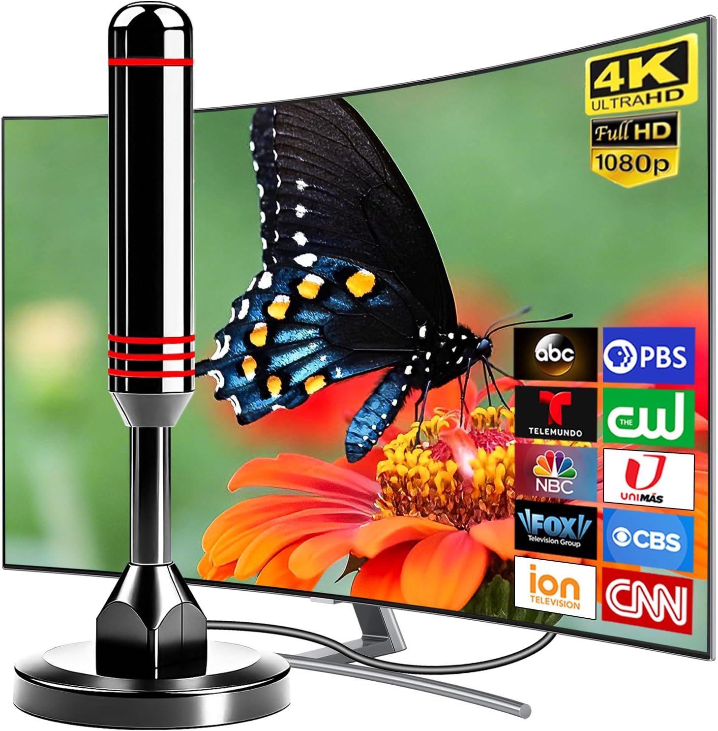 Detalle de 2025 Digital Indoor TV Antenna — 360° Reception