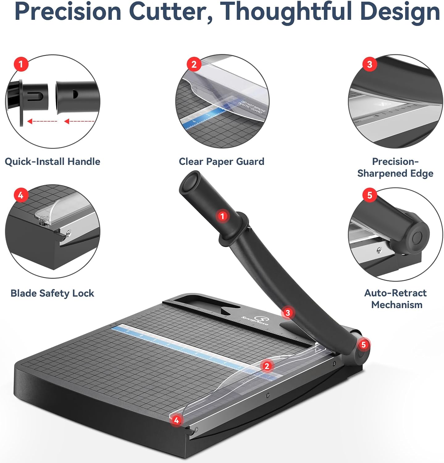 Thumbnail 3 de SyntpNovo 12-Inch Heavy Duty Paper Cutter, 12–16-Sheet Capacity