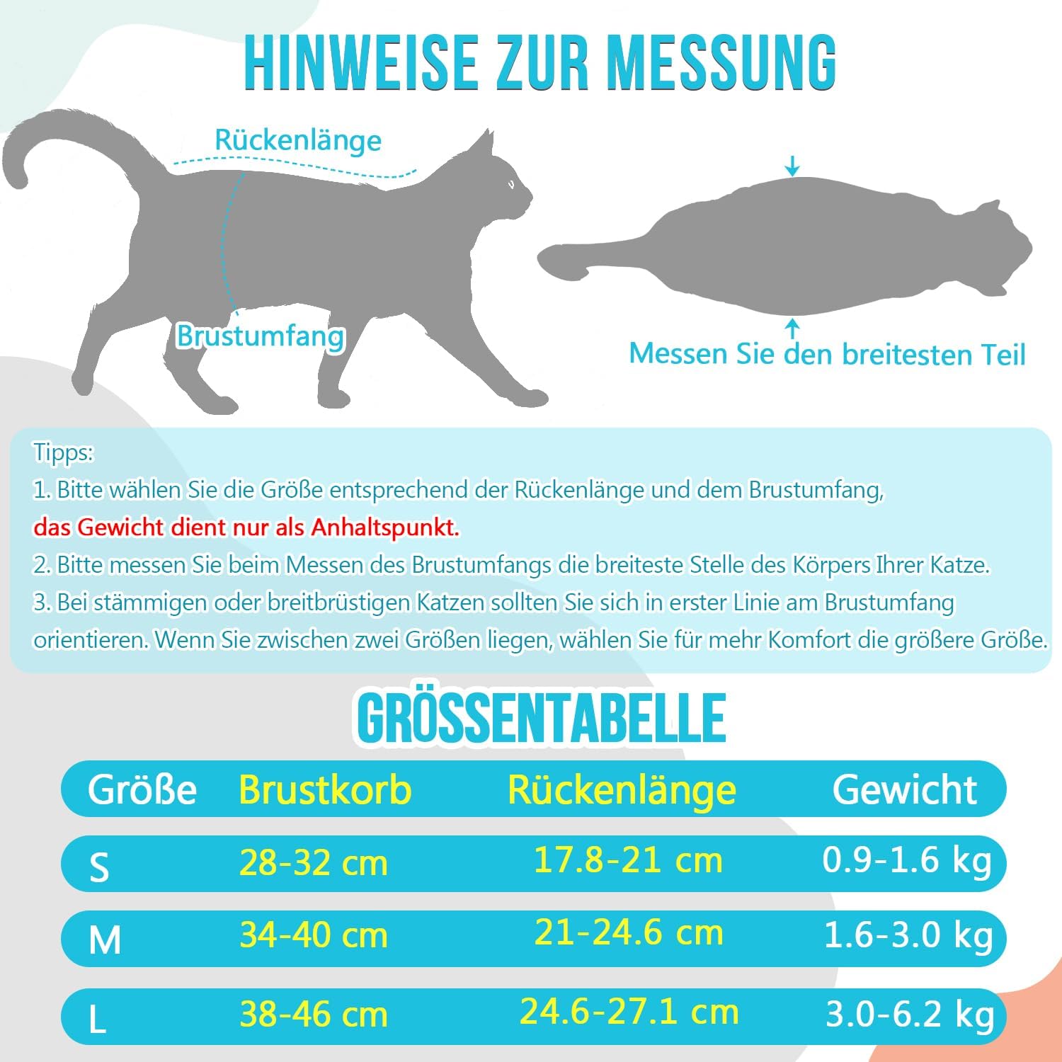 Thumbnail 1 de Eyein Katzenbody nach OP (atmungsaktiv, anti-leckend) – Erholungsanzug statt E-Kragen, verstellbar, Weiß, Größe L