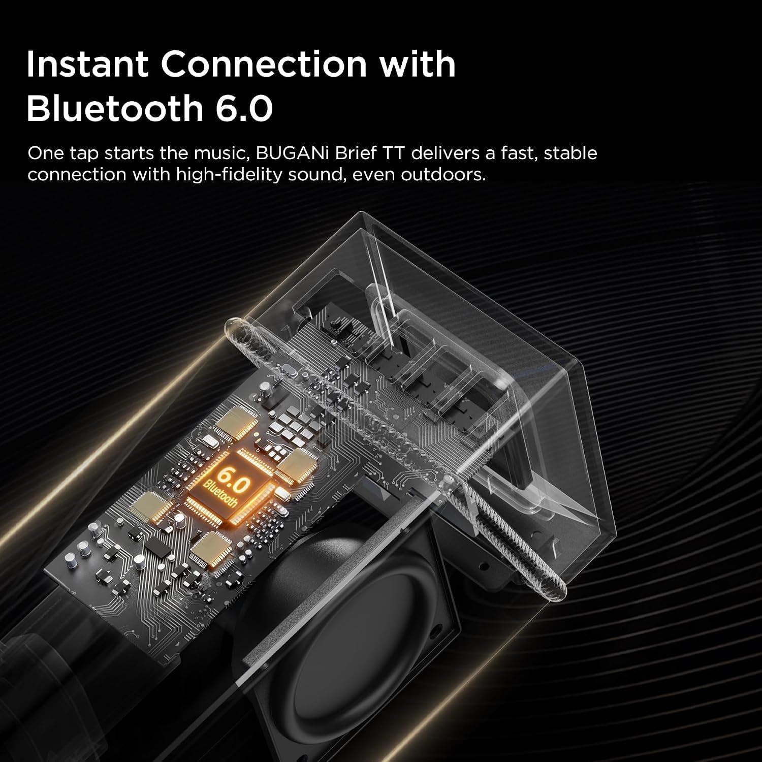 Thumbnail 4 de BUGANI Brief TT 60W Portable Bluetooth Speaker, IP67, Auracast, Gold