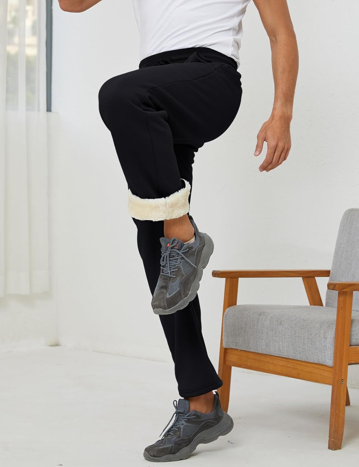 Detalle 2 de Gihuo Men's Sherpa-Lined Pants