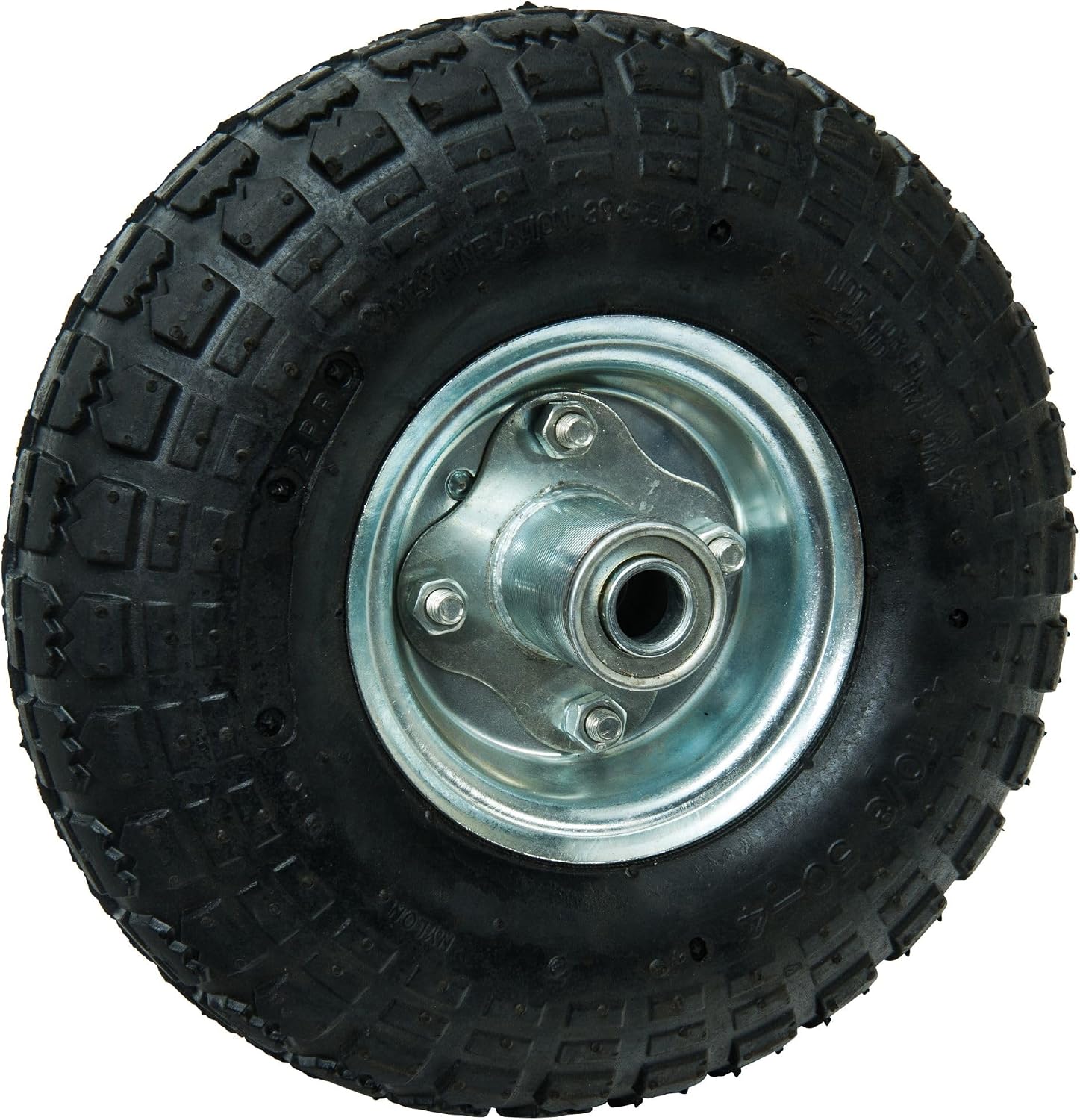 Detalle de WERKA PRO Roue Gonflable Axe Déporté – Ø260 x 85 mm, Alésage 16 mm, Jante Métal Galvanisé