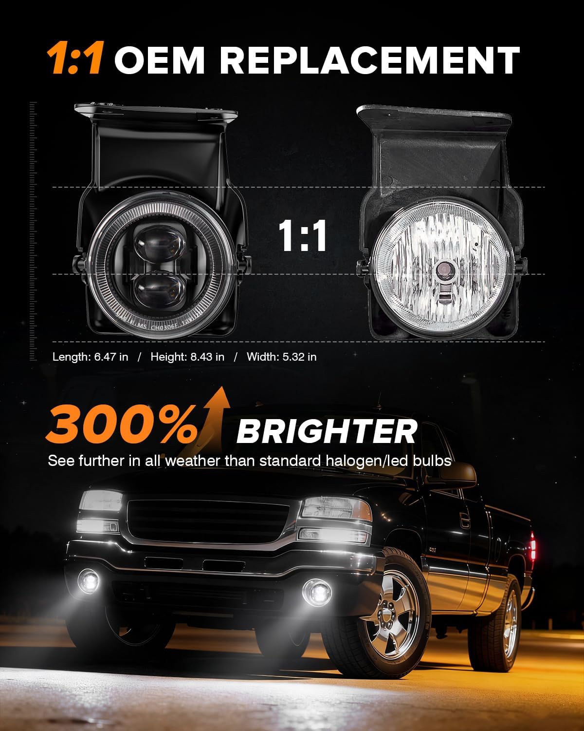 Detalle de LED Fog Lights for 2003–2006 GMC Sierra