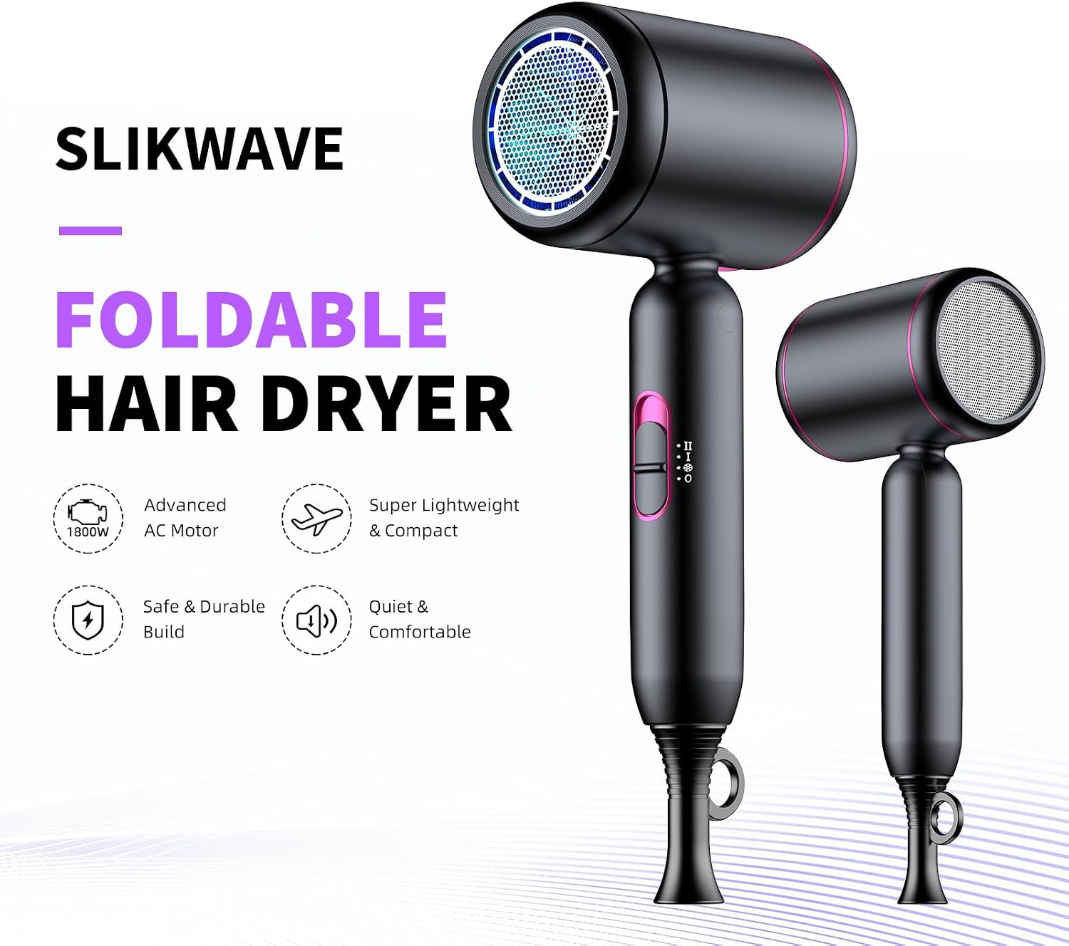 Thumbnail 1 de 1800W Foldable Travel Hair Dryer