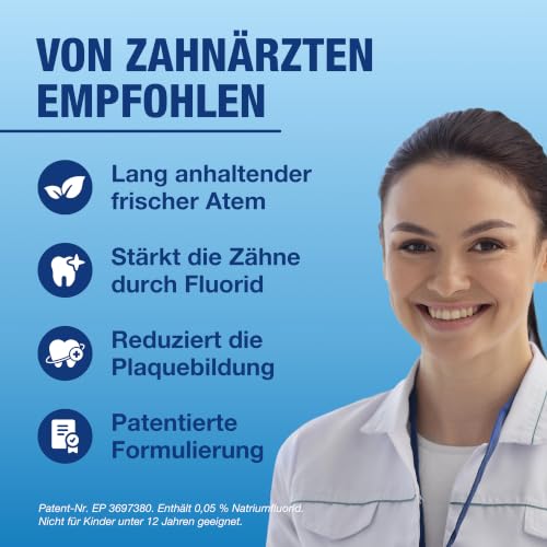 Detalle de CB12 White Mundspülung Mint, 500 ml – 12 Stunden frischer Atem, Zähneaufhellung nach 2 Wochen, Fluorid für stärkeren Zahnschmelz