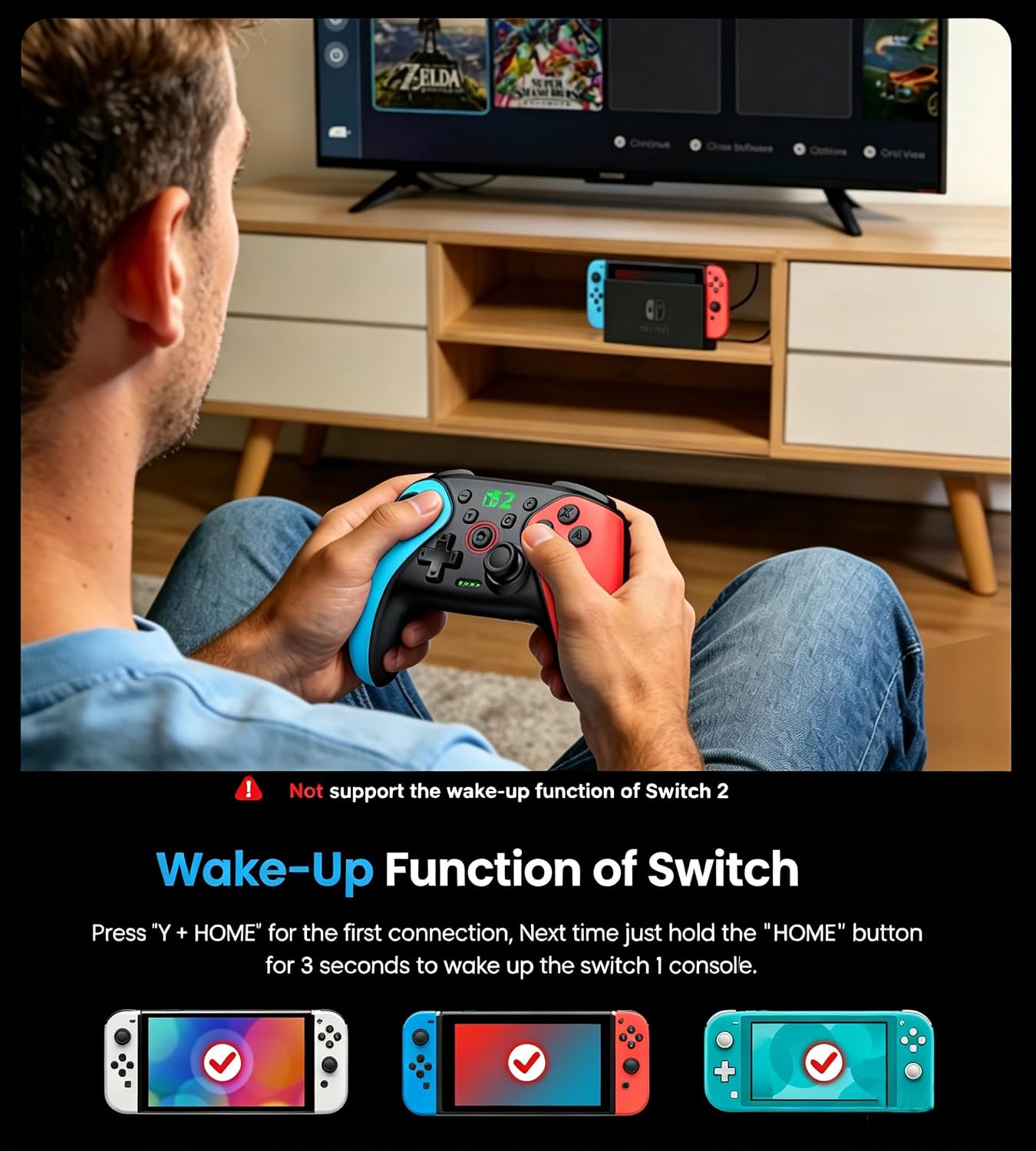 Thumbnail 5 de HELLCOOL Switch Controller – Kabellos Pro Controller für Nintendo Switch 2/1/Lite/OLED