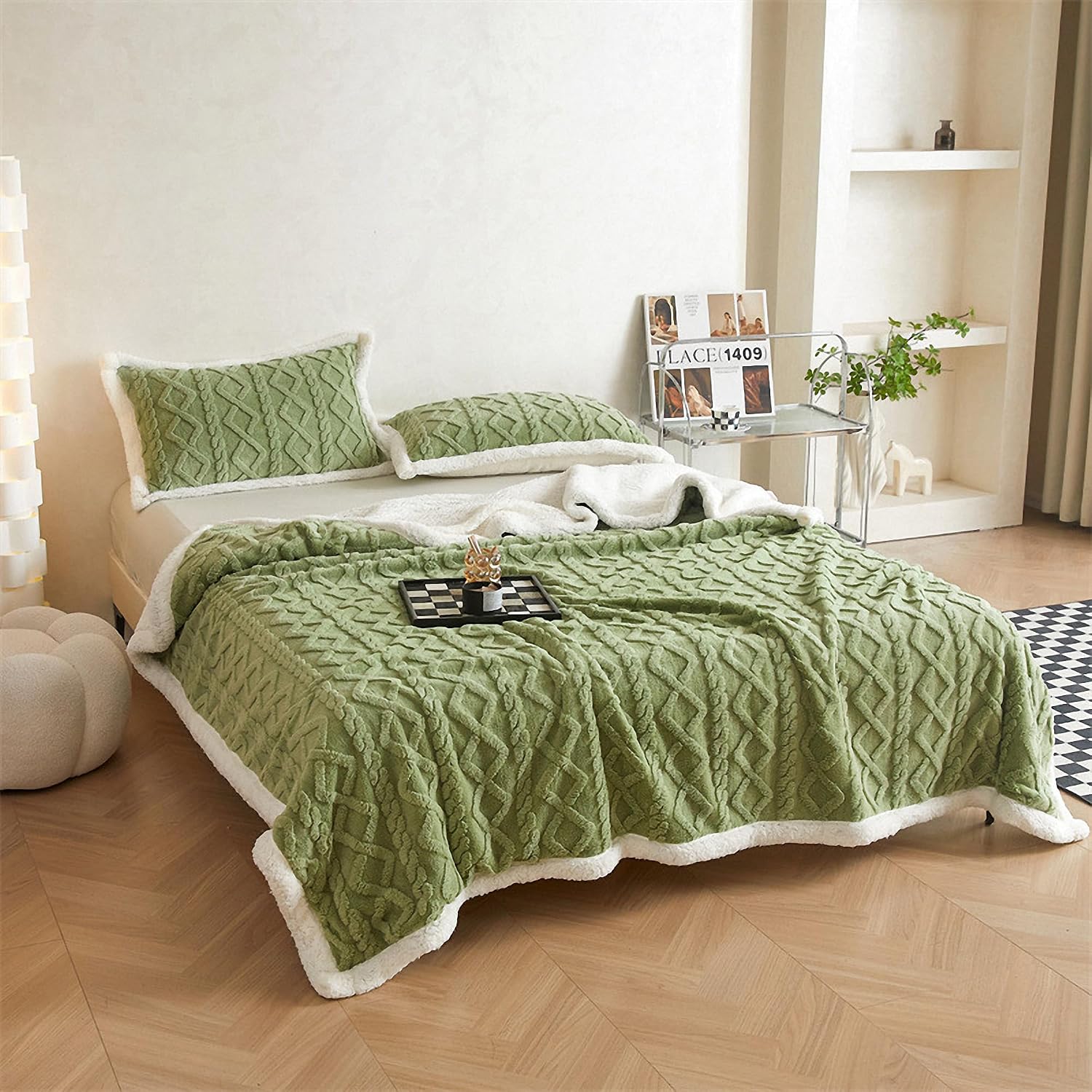 Thumbnail 5 de QOFLY Kuscheldecke Flauschig 150x200 Grün