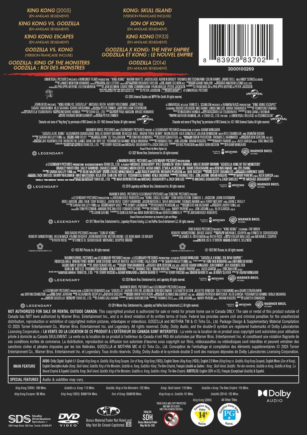 Detalle 1 de Godzilla | Kong 10-Film Cinematic Anthology DVD Collection