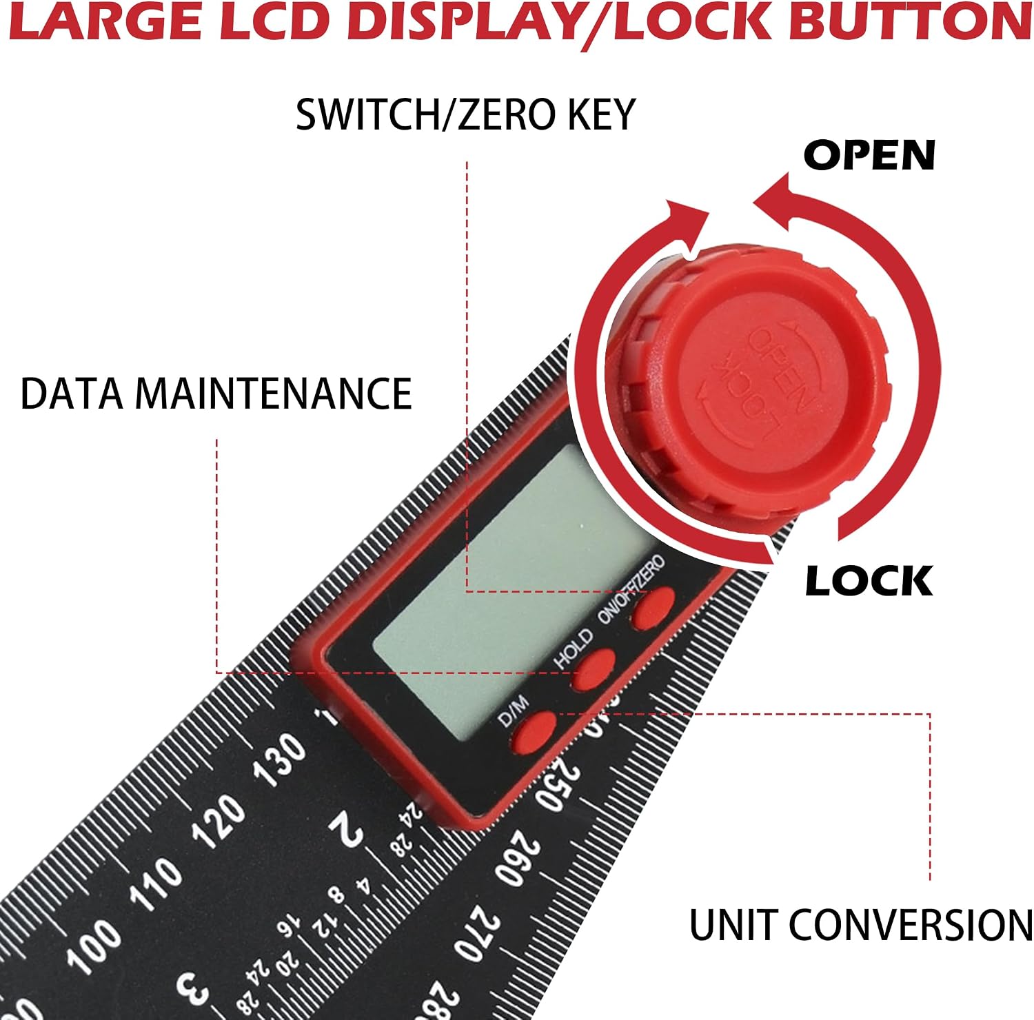 Detalle de Digital Angle Finder Ruler 200mm with LCD
