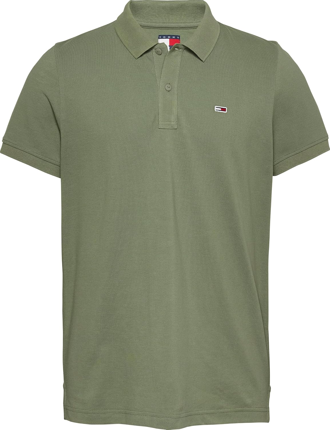 Detalle de Tommy Jeans Polo homme à manches courtes slim fit, col en tricot côtelé