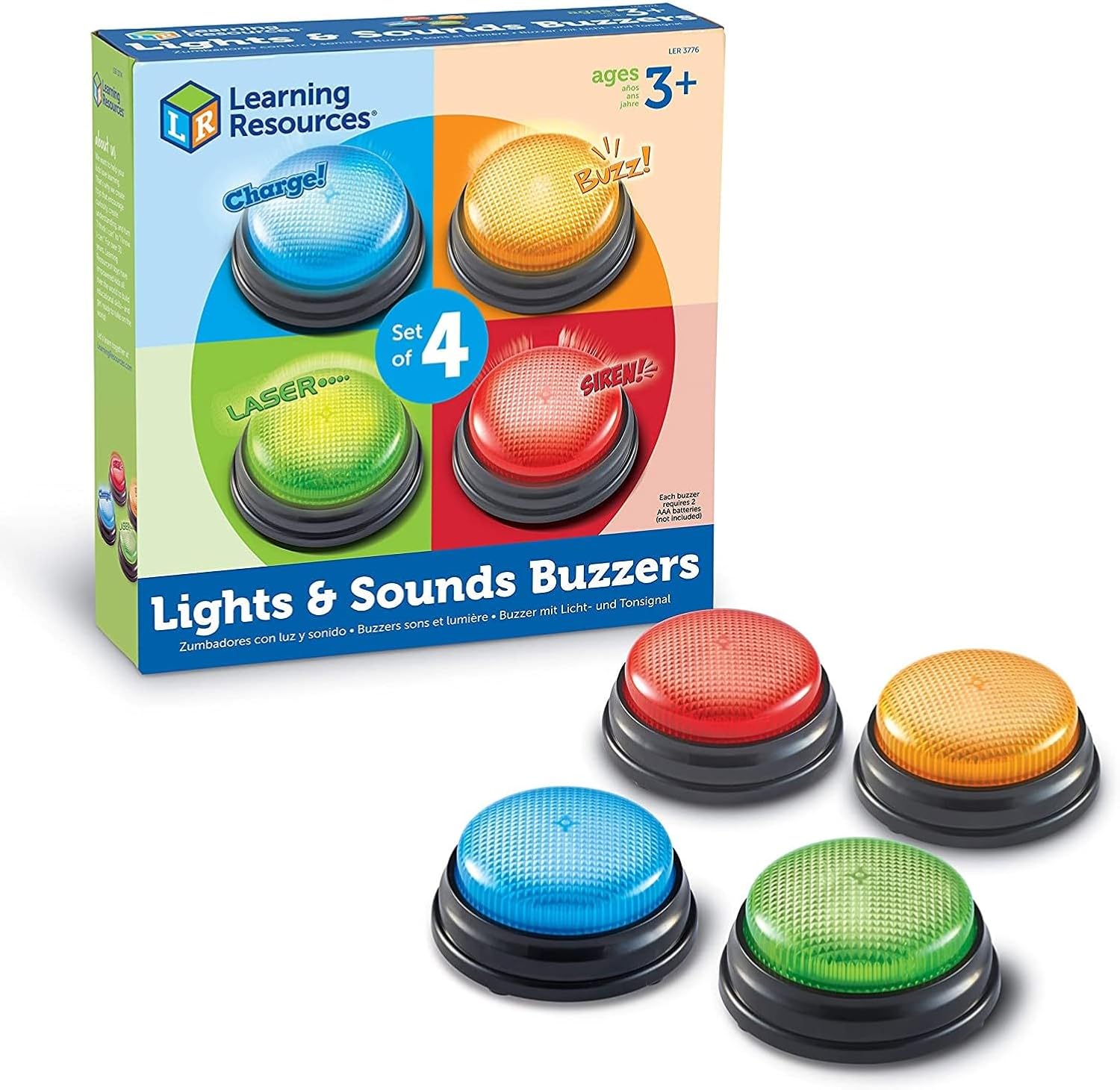 Detalle de ラーニング リソーシズ LER 3776 Lights & Sounds Buzzers アンサーブザー 4色・4種類の音と光