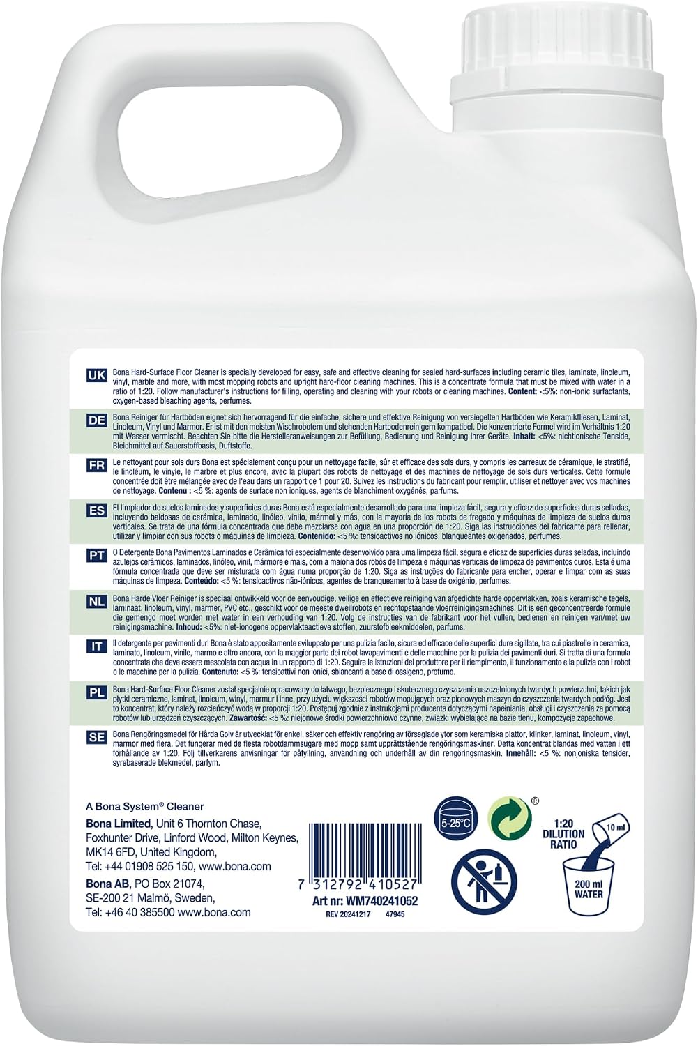 Thumbnail 1 de Bona Hard-Surface Floor Cleaner for Mopping Robots 2,5 l – koncentrat do podłóg