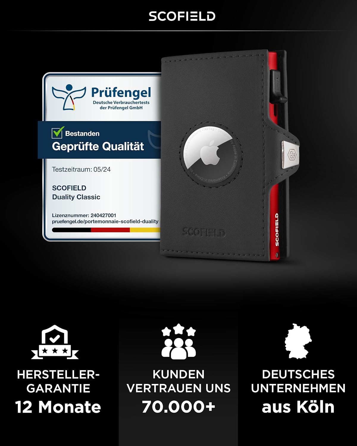 Thumbnail 6 de SF SCOFIELD Airtag Geldbörse Münzfach RFID Schutz 9-10 Karten