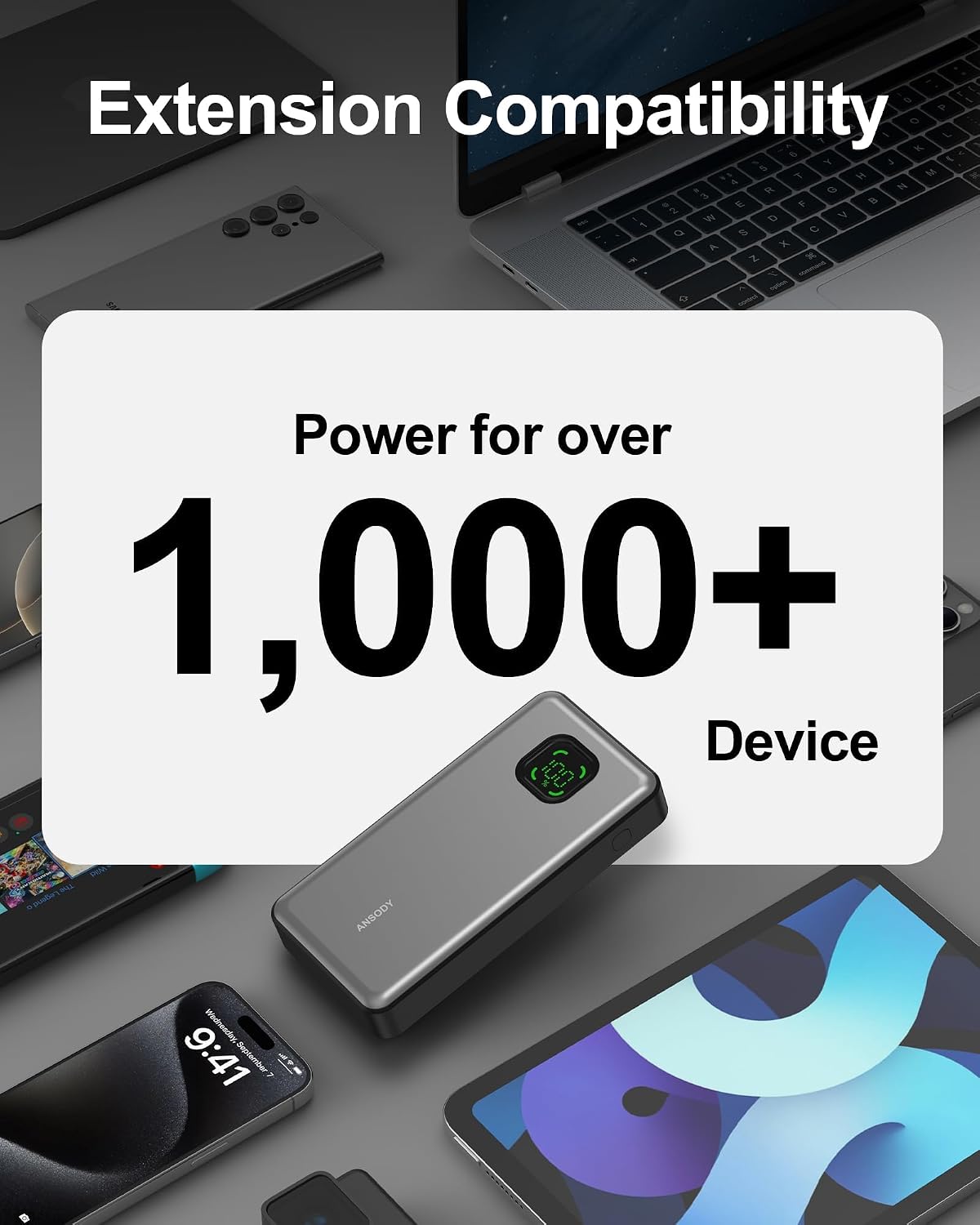 Detalle 2 de ANSODY 65W Power Bank 25000mAh: A solid portable charger for daily needs and travel