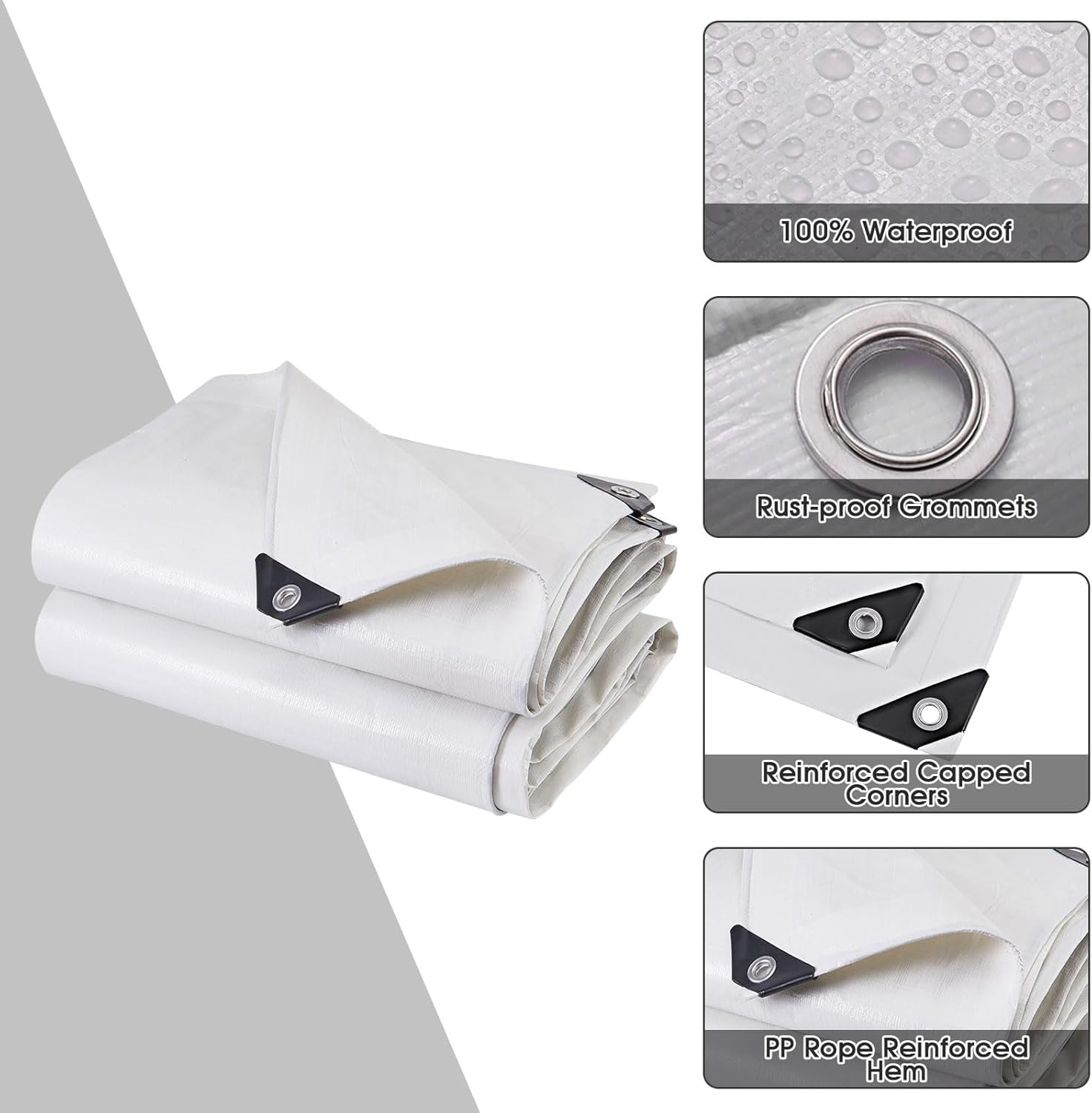 Detalle de Telo Impermeabile Esterno 2x3m in PE 180 g/m² con occhielli rinforzati: telone multiuso per mobili da giardino, barche, camion e altro