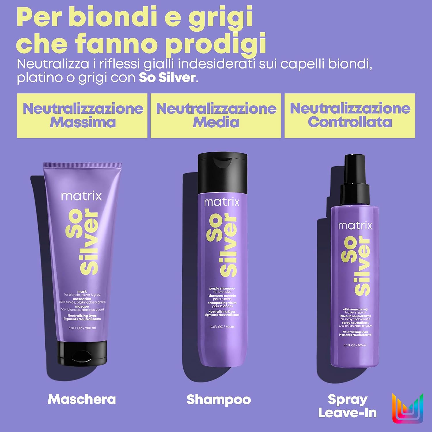Thumbnail 5 de Matrix Shampoo Neutralizzante Anti-Giallo per Capelli Biondi, Platino e Grigi – Total Results So Silver, 300 ml