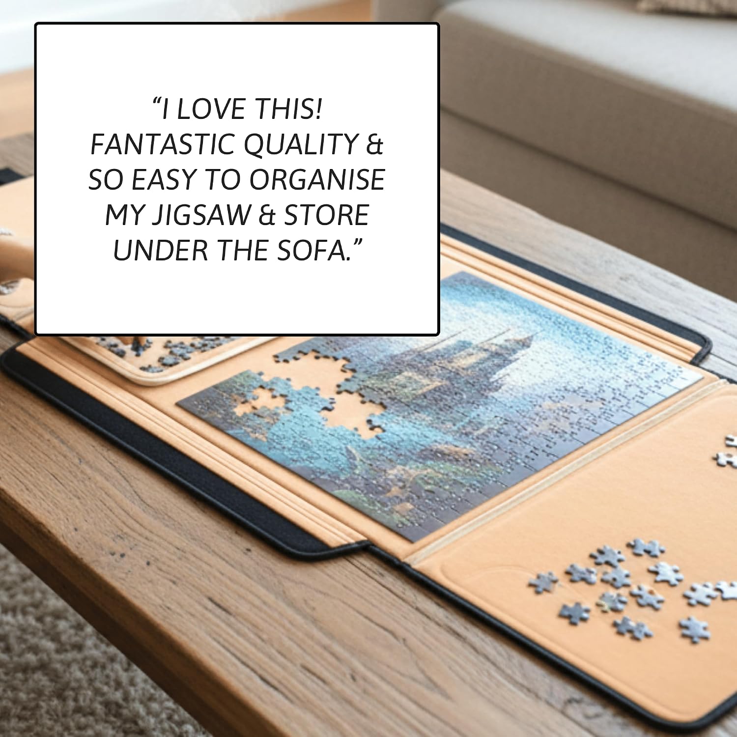 Thumbnail 5 de Jaques of London Premium Jigsaw Board for 1000 Pieces – Portable, Felt-Lined Puzzle Storage