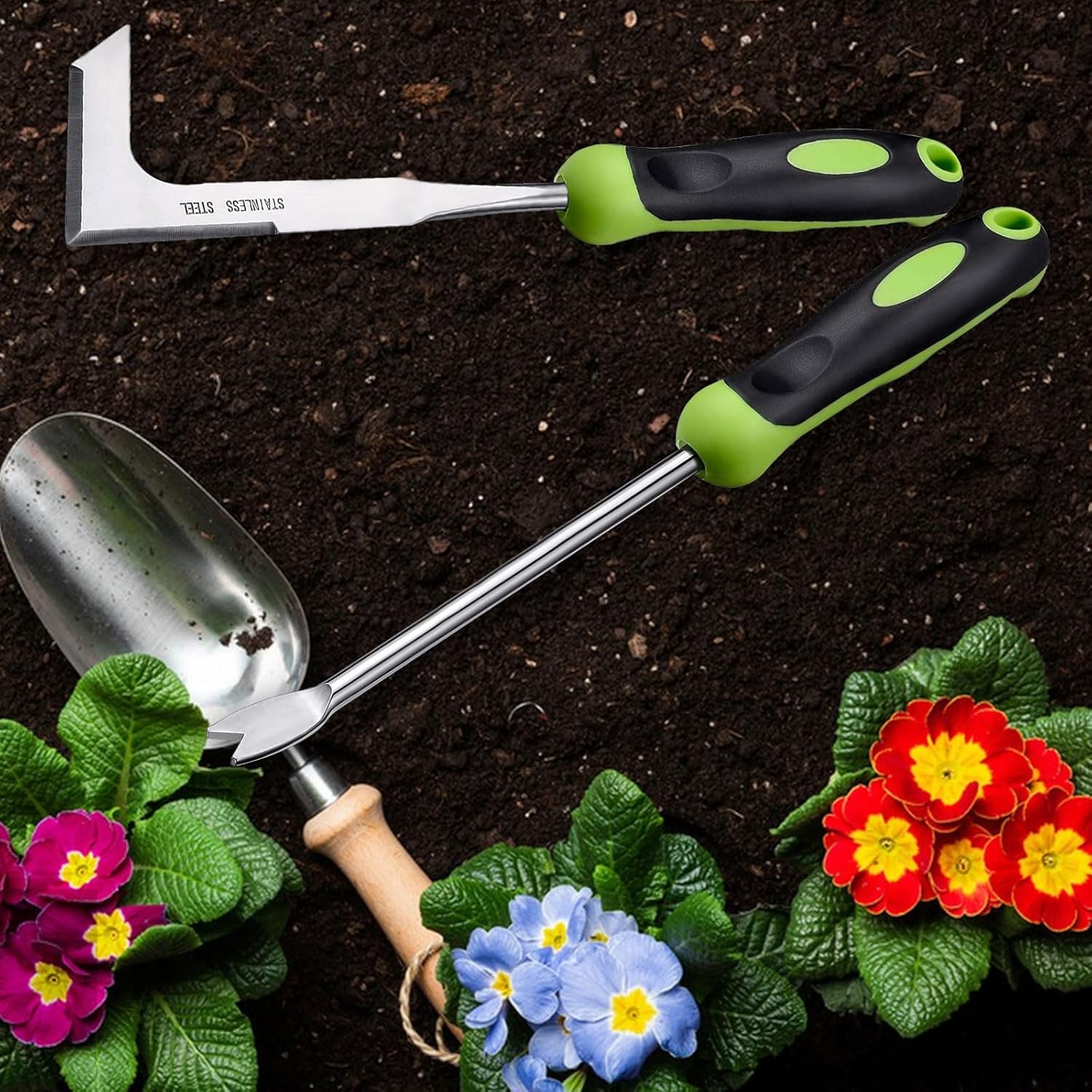 Thumbnail 3 de FENGQQKJ weedering tool set (pack of 2) with L-shaped and fork handle design