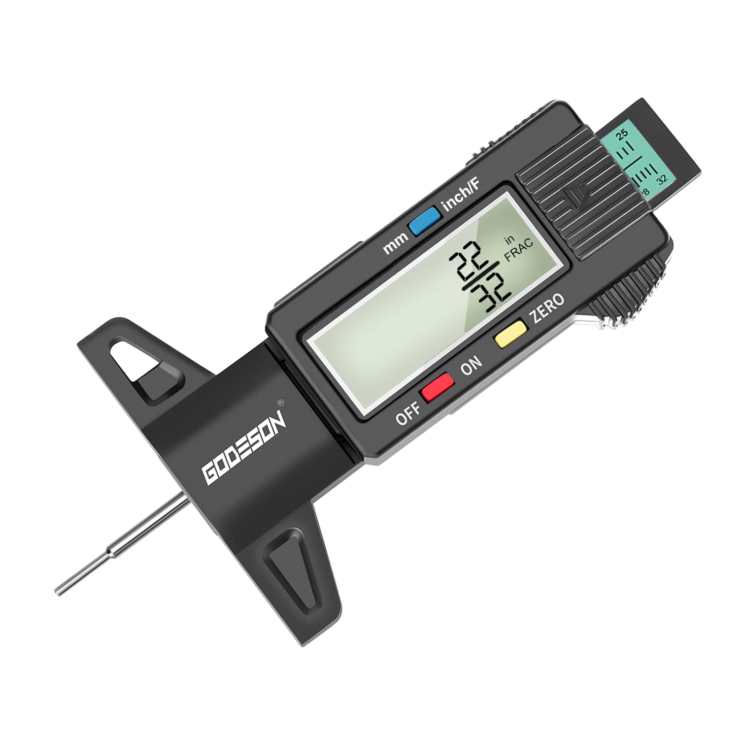 GODESON Digital Tire Tread Depth Gauge with 3 Modes (inches, mm) for Cars, SUVs, Trucks & Motorcycles